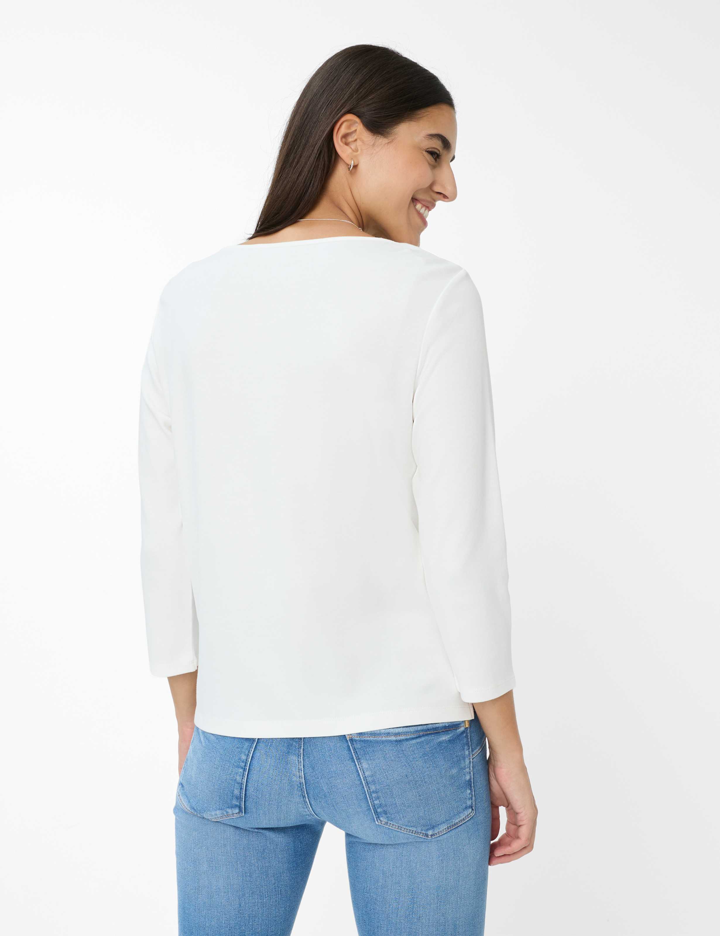 Thumbnail - Brax Damen Shirt Style CIRA M offwhite, cremeweiß, Gr. 48