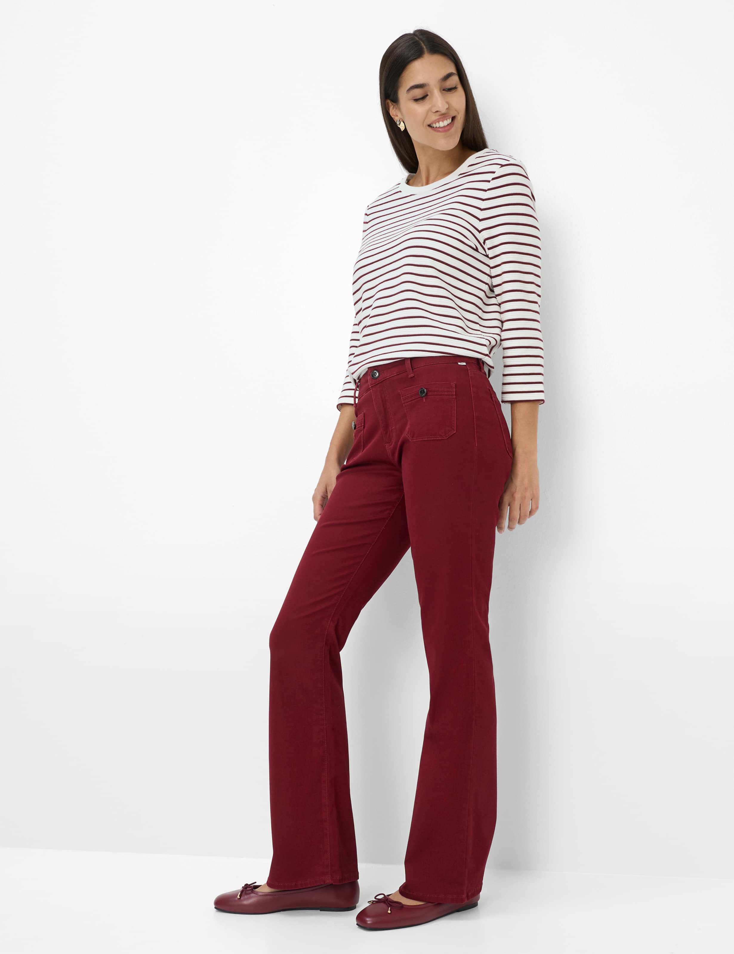 Women Style SHAKIRA Dark Red Slim Fit Model Outfit