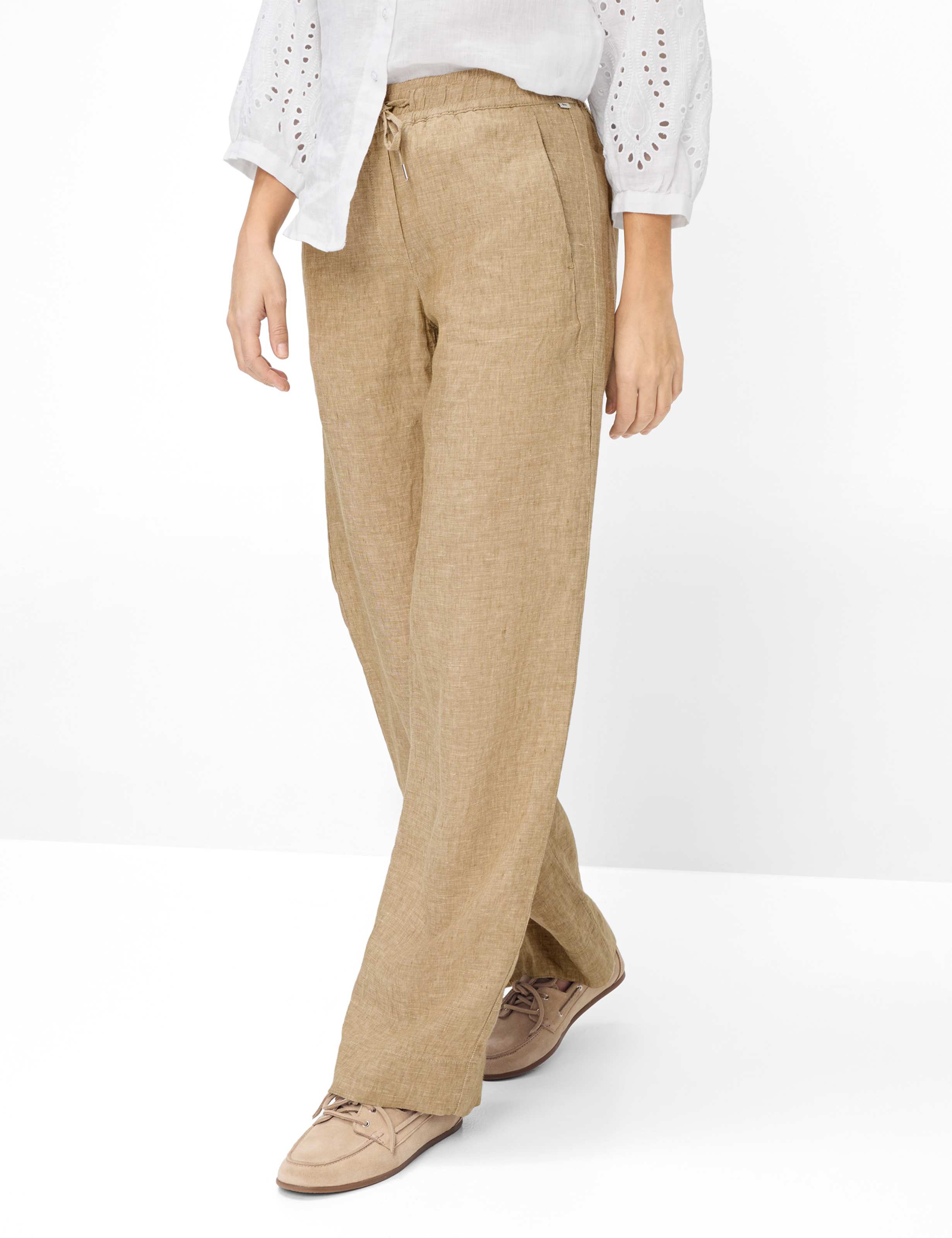 Thumbnail - Brax Damen Marlenehose Style FARINA ALMOND, Beige, Gr. 38L