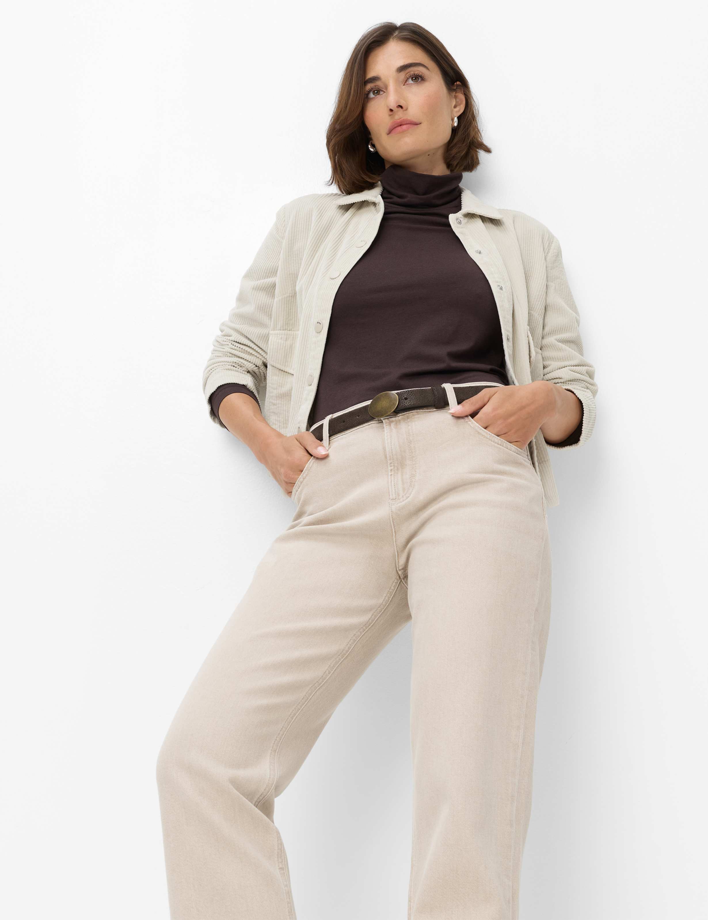 Women Style MADISON S Denim Light Beige Straight fit Detail 1
