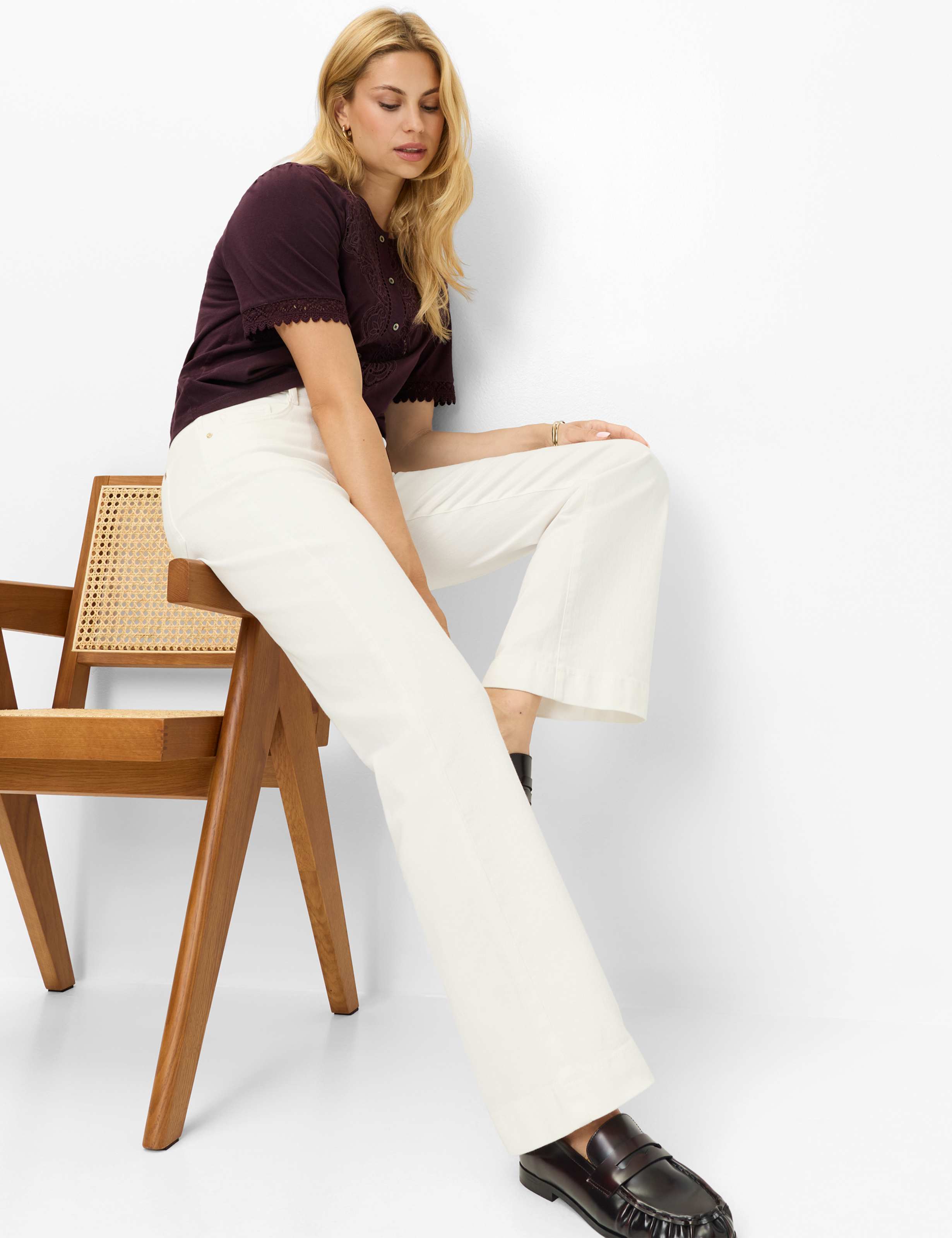 Dames Style MAINE Crème Wit Wide Leg Detail 1