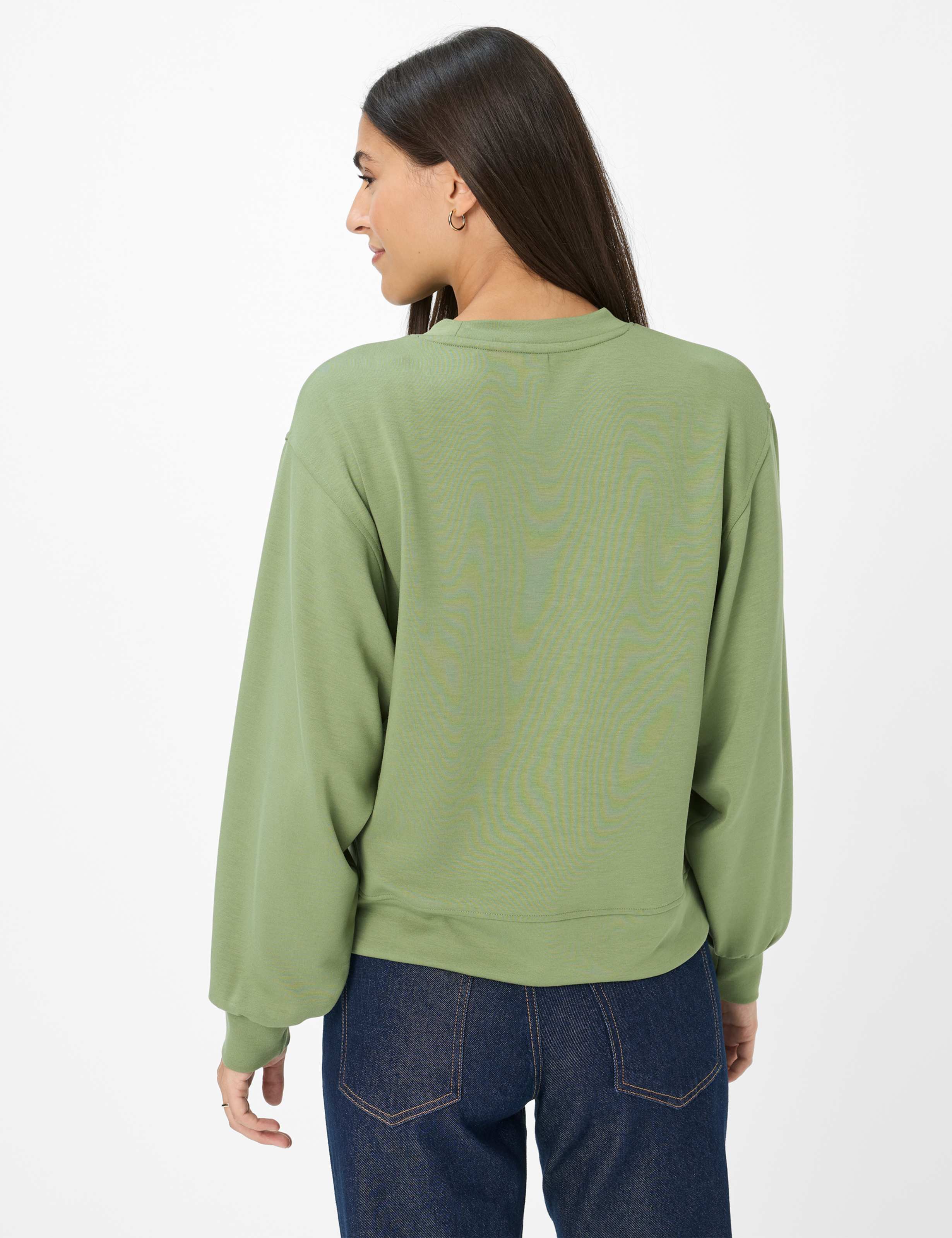 Thumbnail - Brax Damen Sweatshirt Style BECA L green moss, hellgrün, Gr. 40
