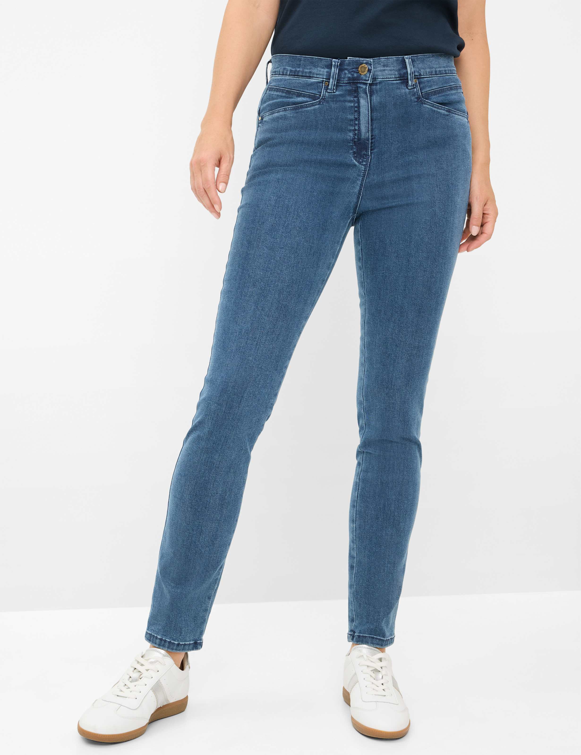 Dames Style LUCA Denim Blauw Super Slim Fit Model voorkant