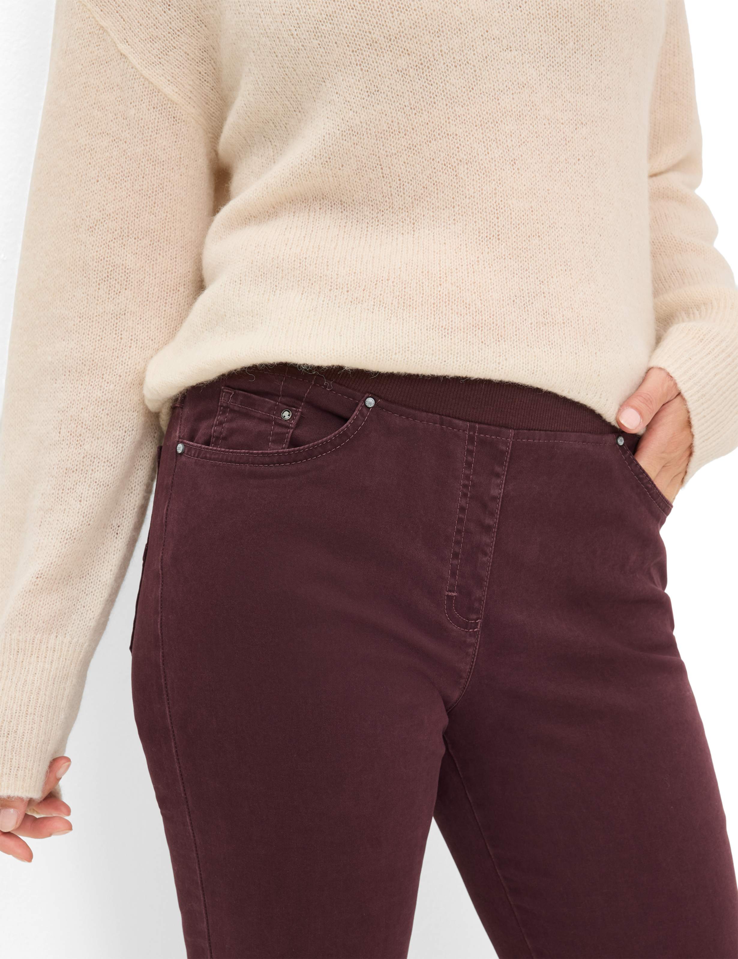 Damen Style PAMINA Dunkelrot Slim Fit Detail 2