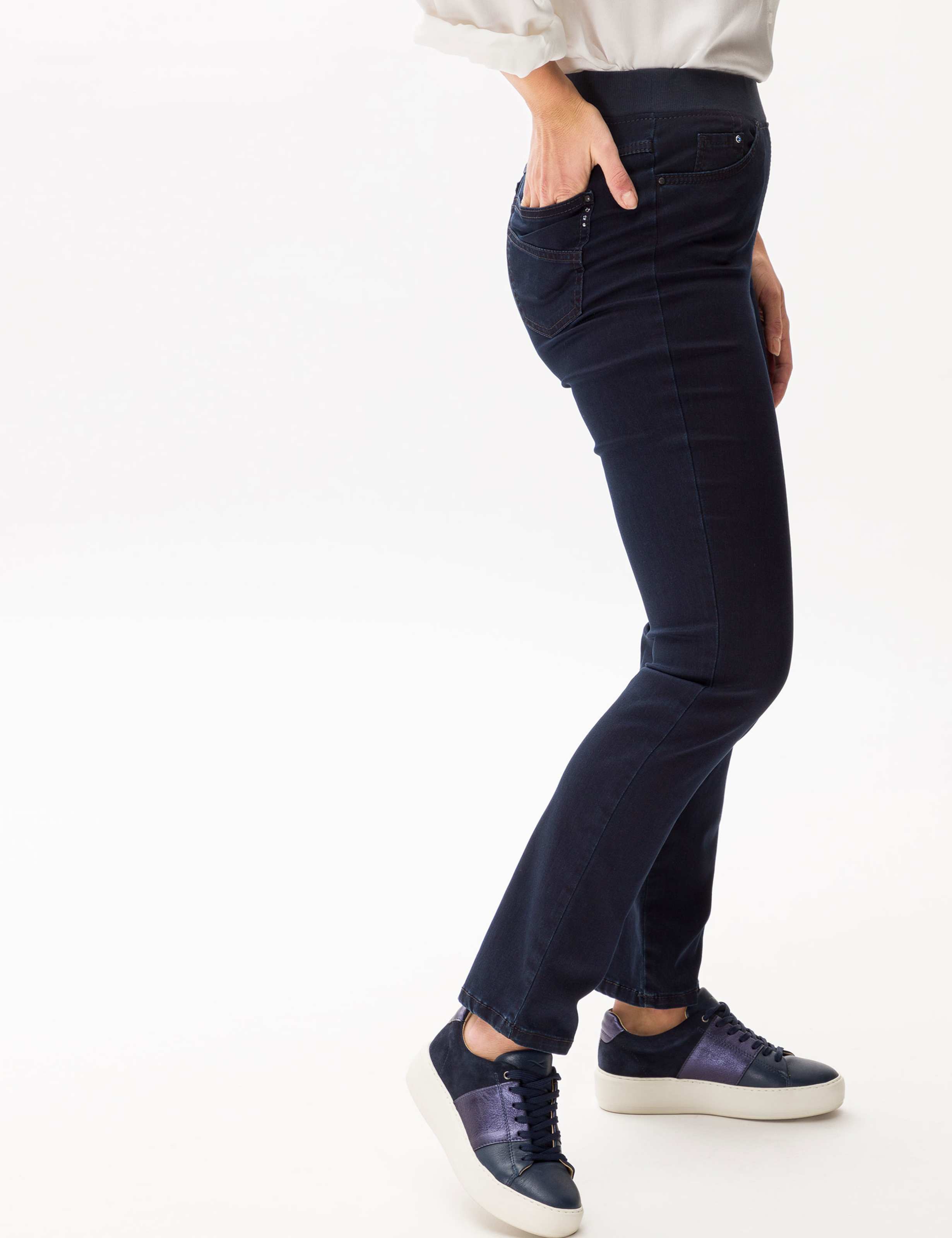 Thumbnail - Raphaela by Brax Damen Schlupfhose Style PAMINA DARK BLUE, denim dunkelblau, Gr. 42K