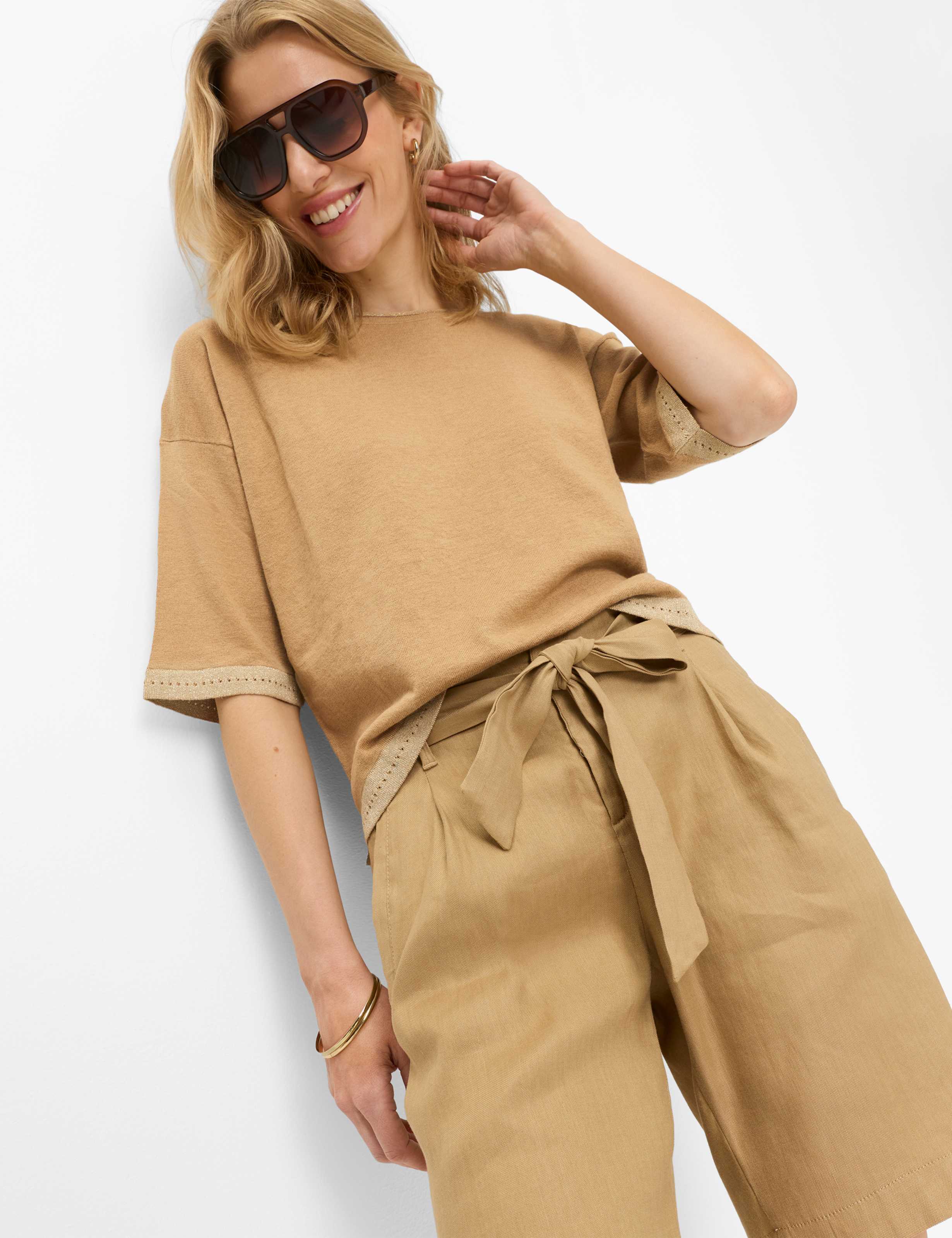 Damen Style MAINE B Beige Wide Leg Detail 1