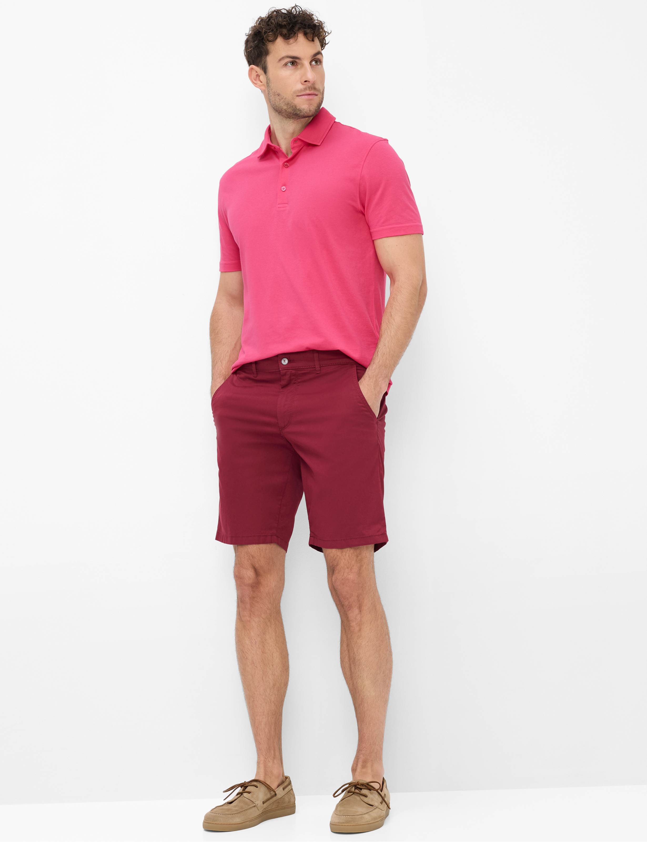Herren Style BOZEN Dunkelrot Regular Fit Model Outfit