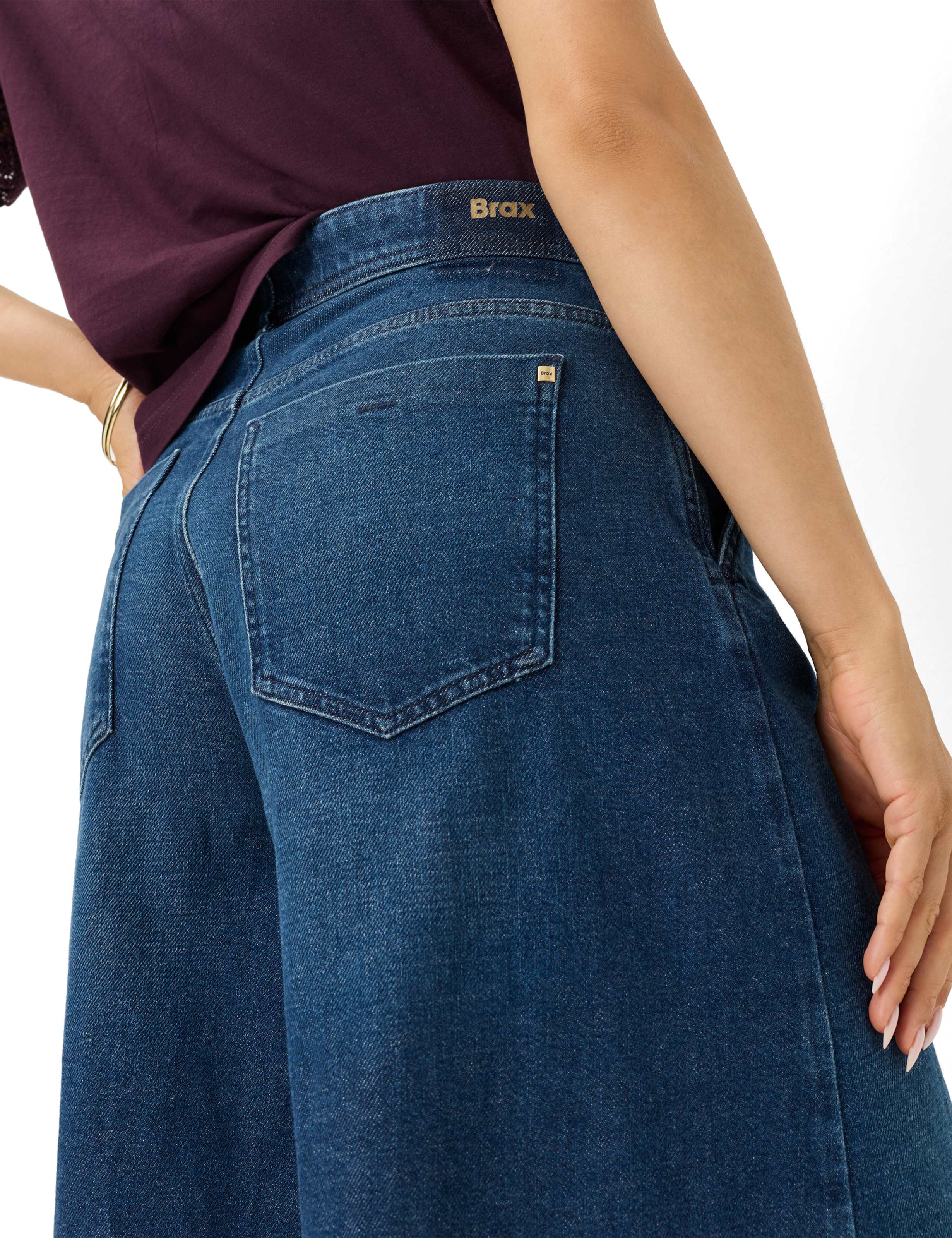 Femme Style MELLI S Denim Bleu Foncé Wide Leg Détail 2