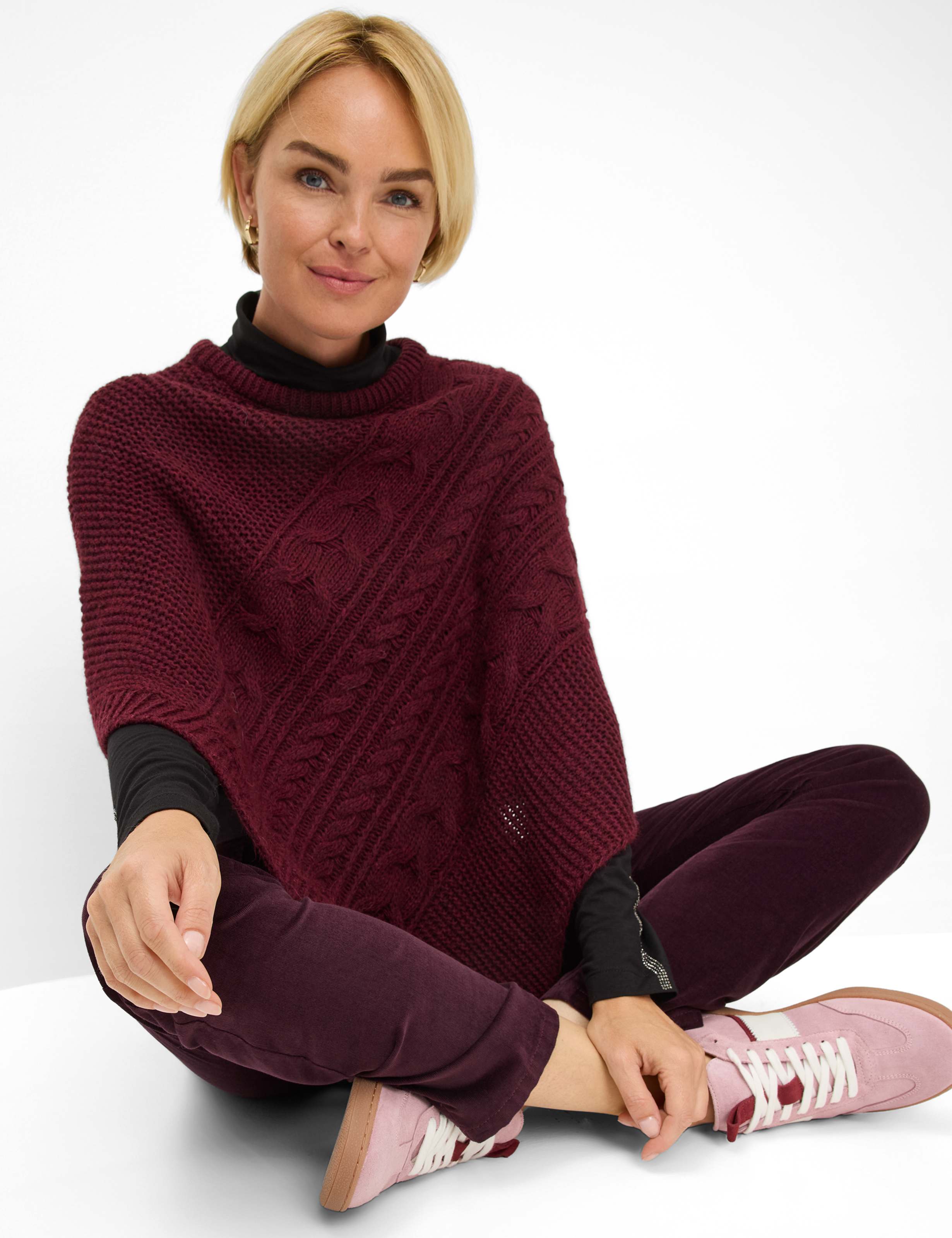 Damen Style PAMINA Dunkelrot Slim Fit Detail 1