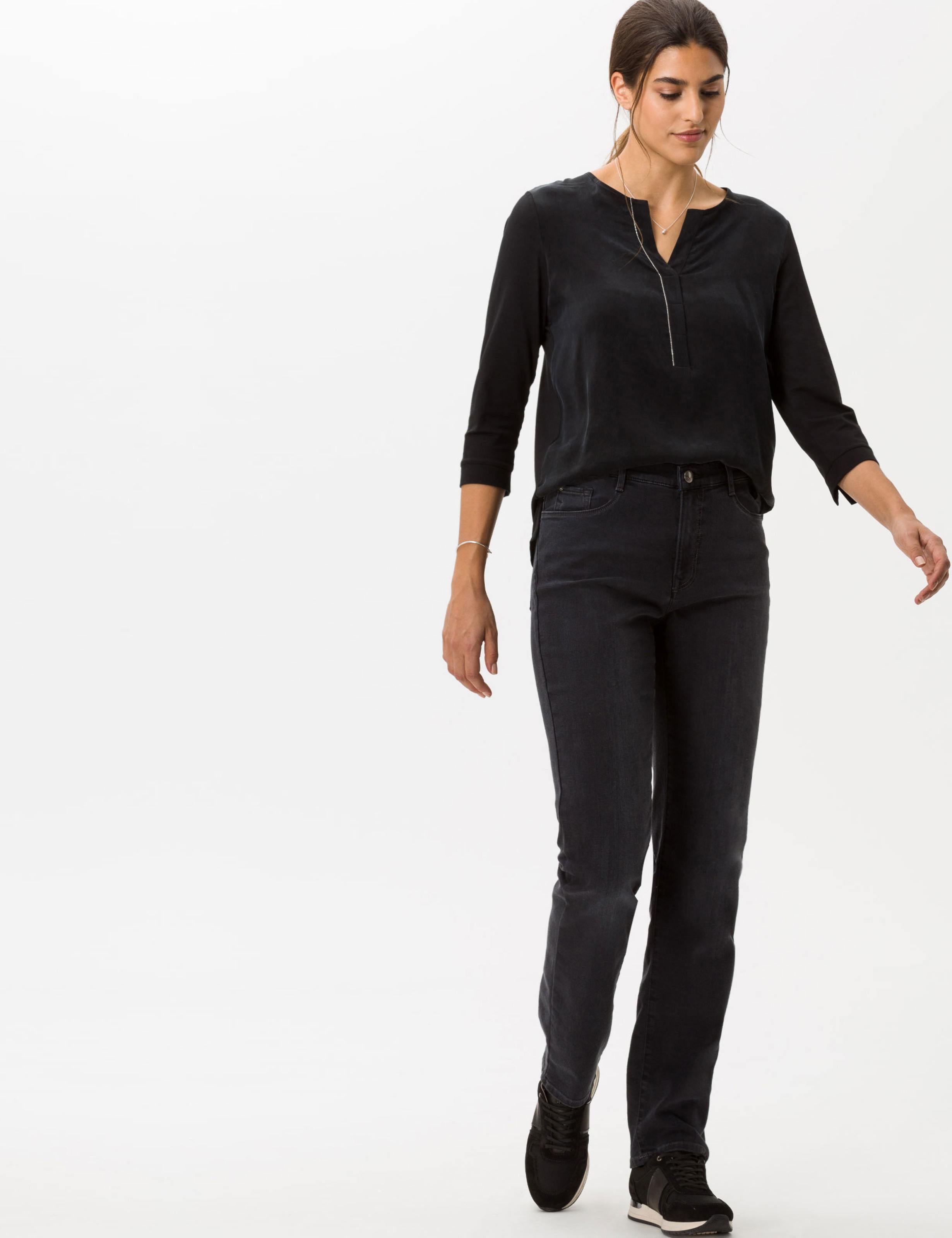 Damen Style CAROLA Denim Dunkelgrau Feminine Fit Model Outfit
