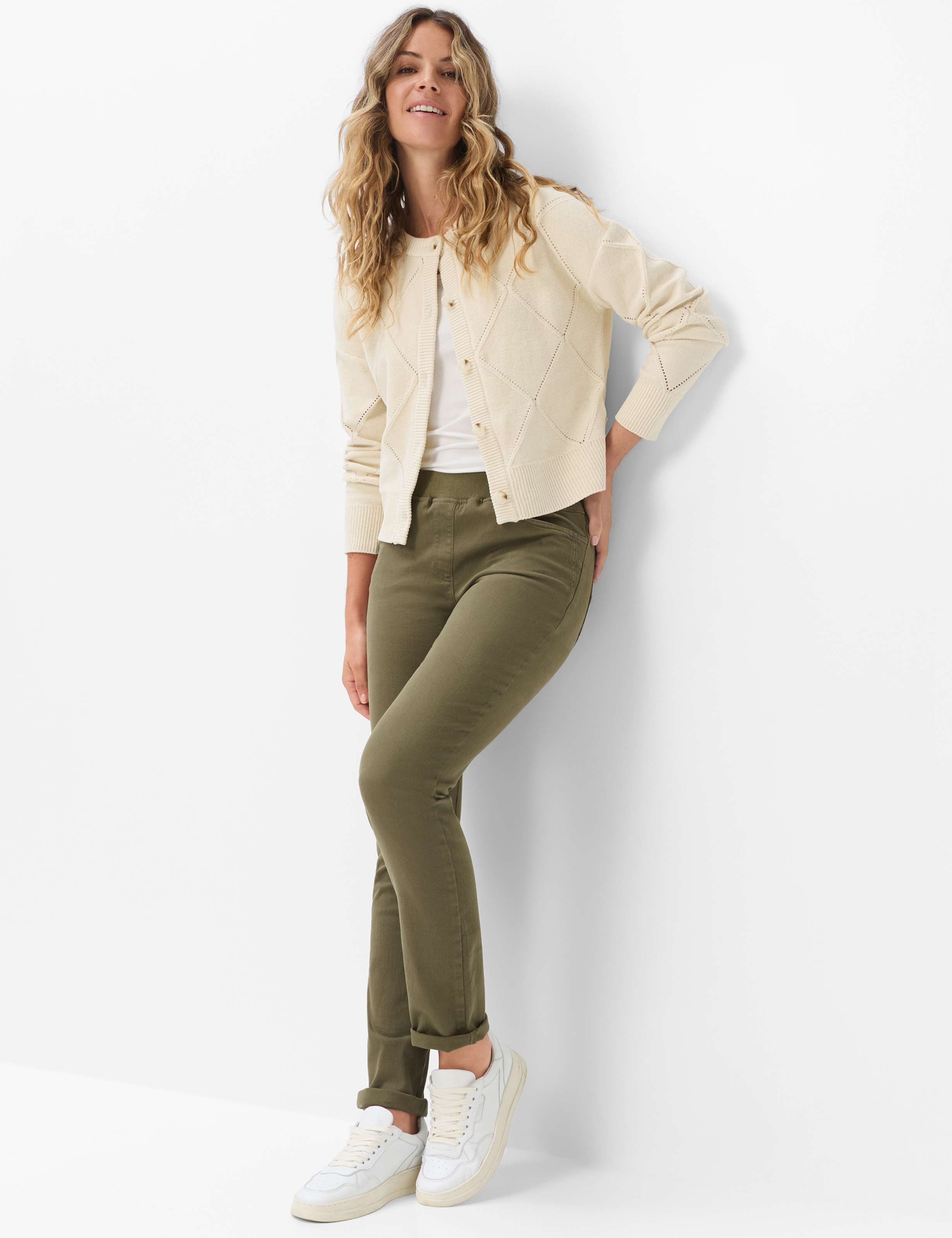 Dame Style PAMINA Denim Mørkegrøn  Model Outfit