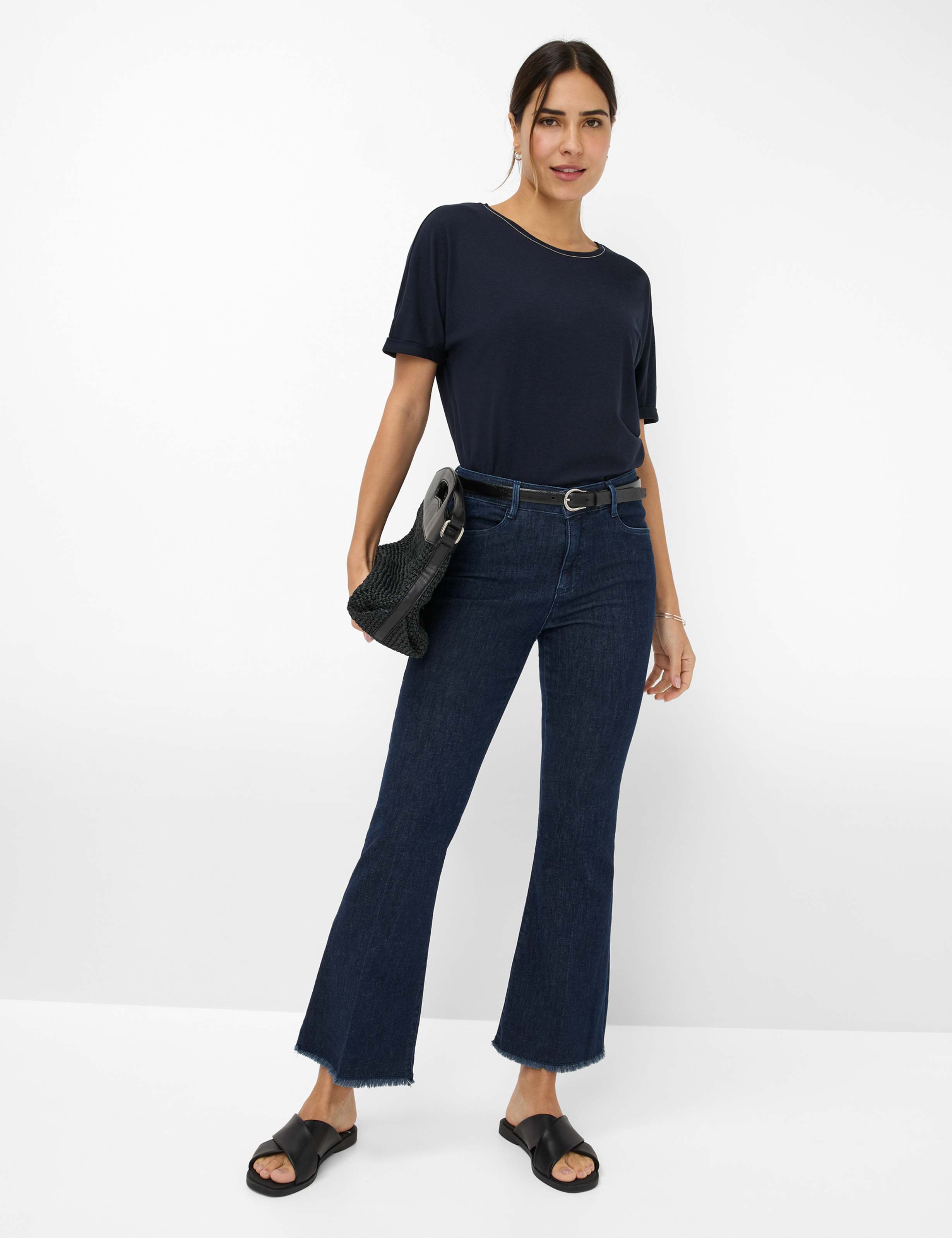 Women Style SHAKIRA S Denim Dark Blue Slim Fit Model Outfit
