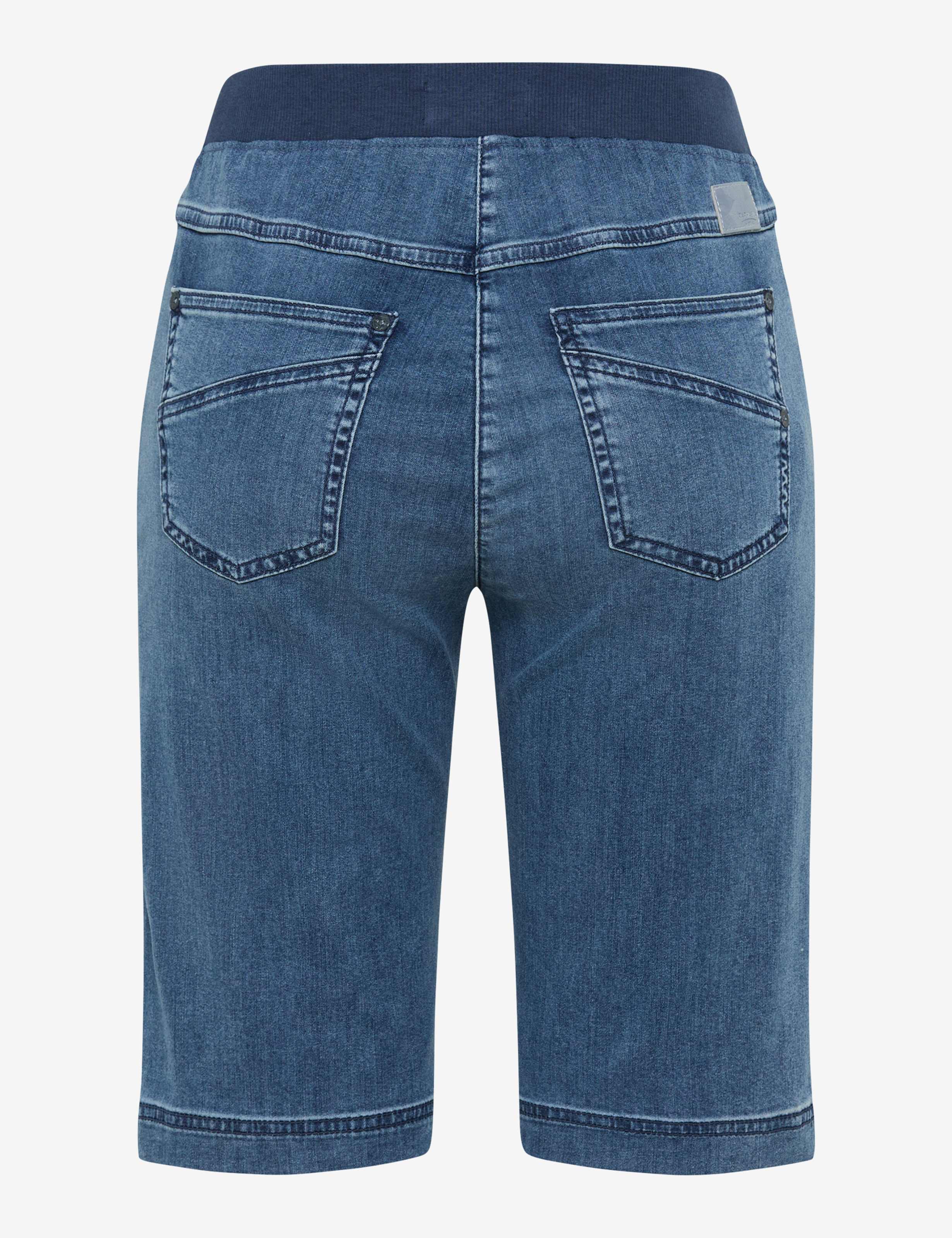Femme Style PAMINA BERMUDA Denim Bleu Slim Fit Détourage arrière