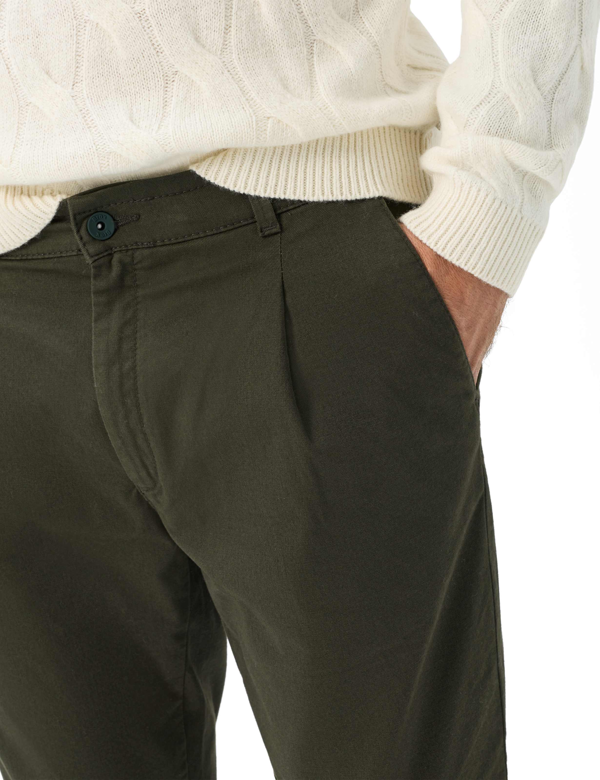 Homme Style TINO Vert Foncé Tapered Fit Détail 2