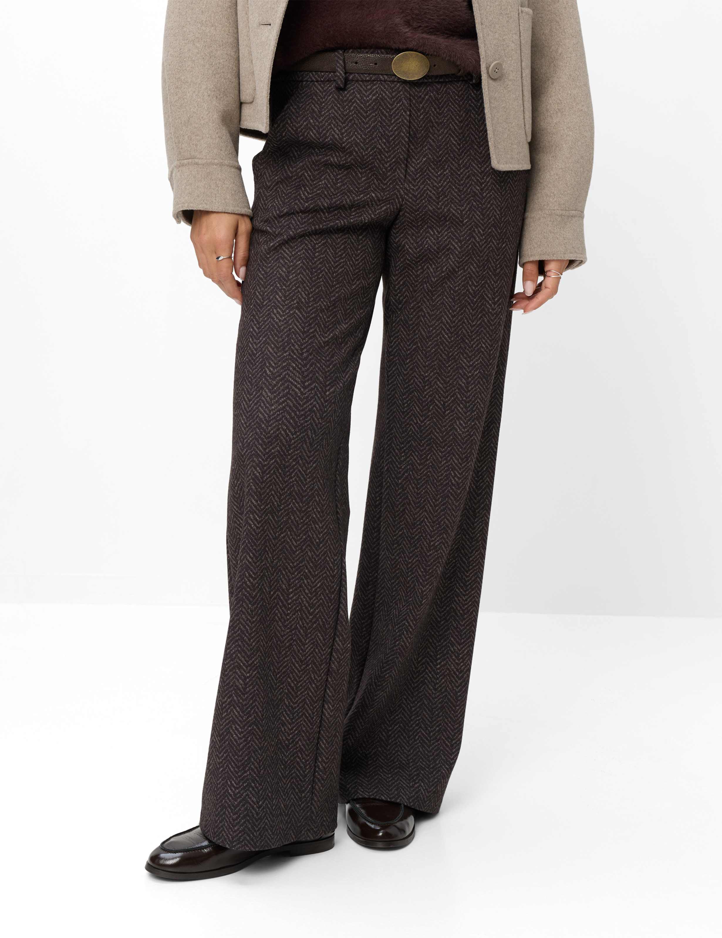 Brax Dames Palazzobroek  Style MAINE BRUNETTE, donkerbruin, maat 36