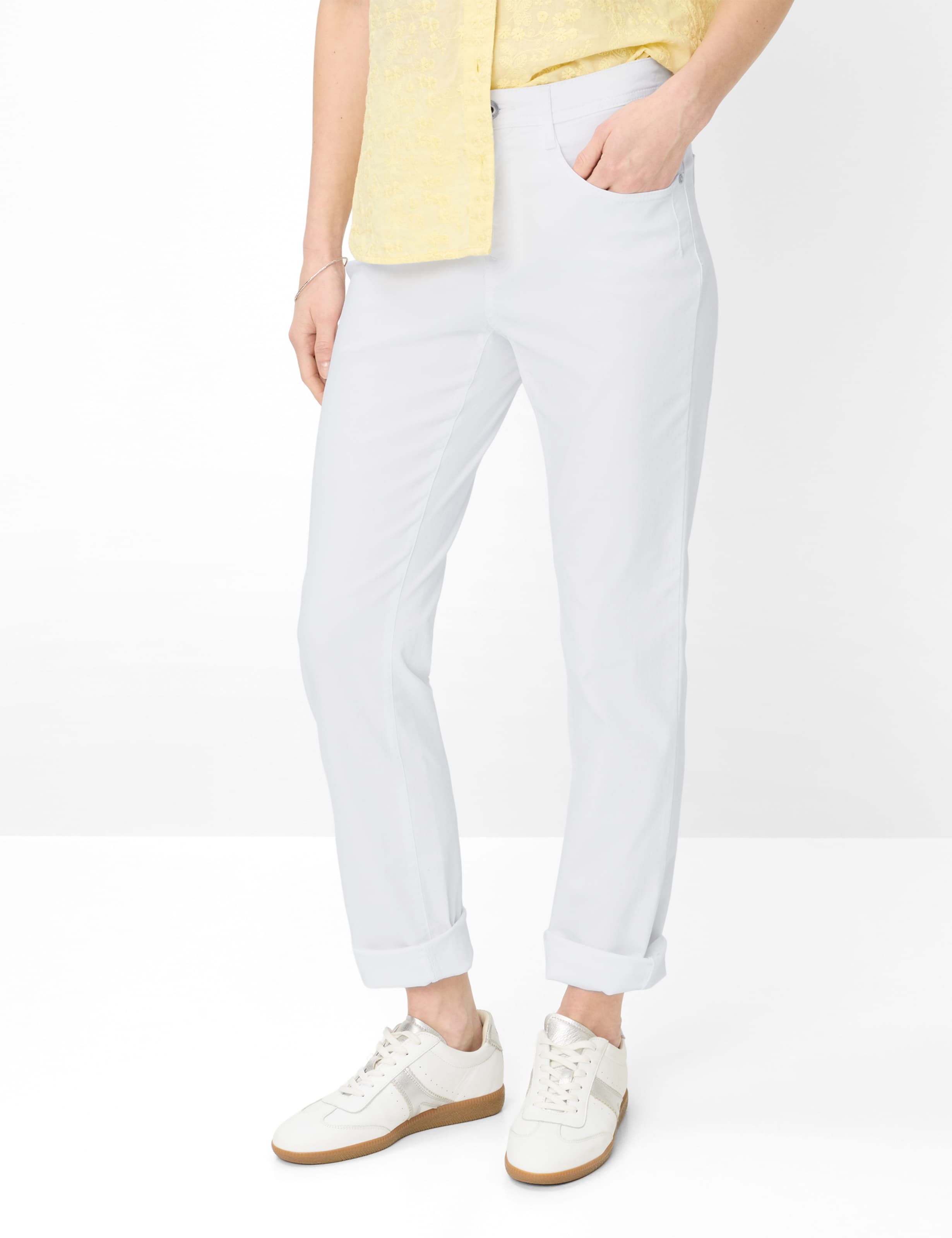 Thumbnail - Brax Damen Five-Pocket-Hose Style CAROLA WHITE, denim weiß, Gr. 36K