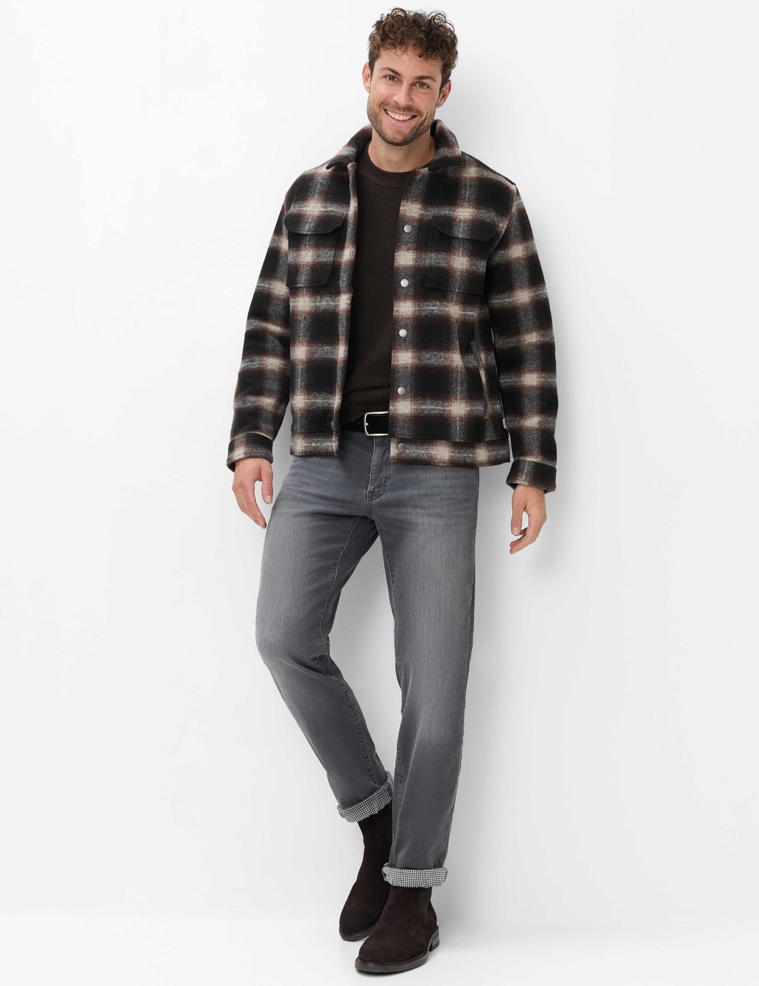 Herren Style CADIZ TT Denim Grau Straight Fit Model Outfit