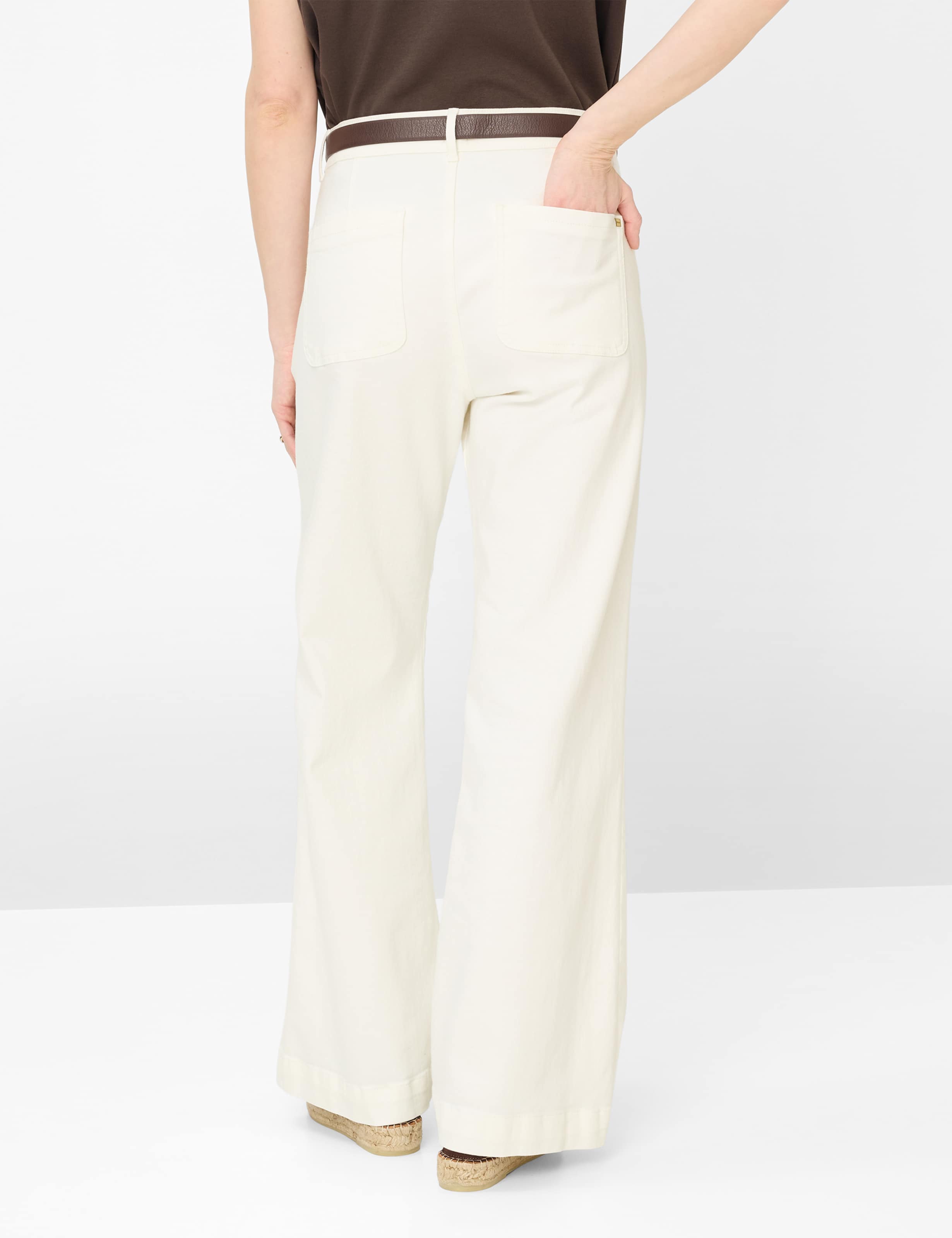 Thumbnail - Brax Damen Palazzohose Style MAINE SOFT ECRU, denim cremeweiß, Gr. 42K