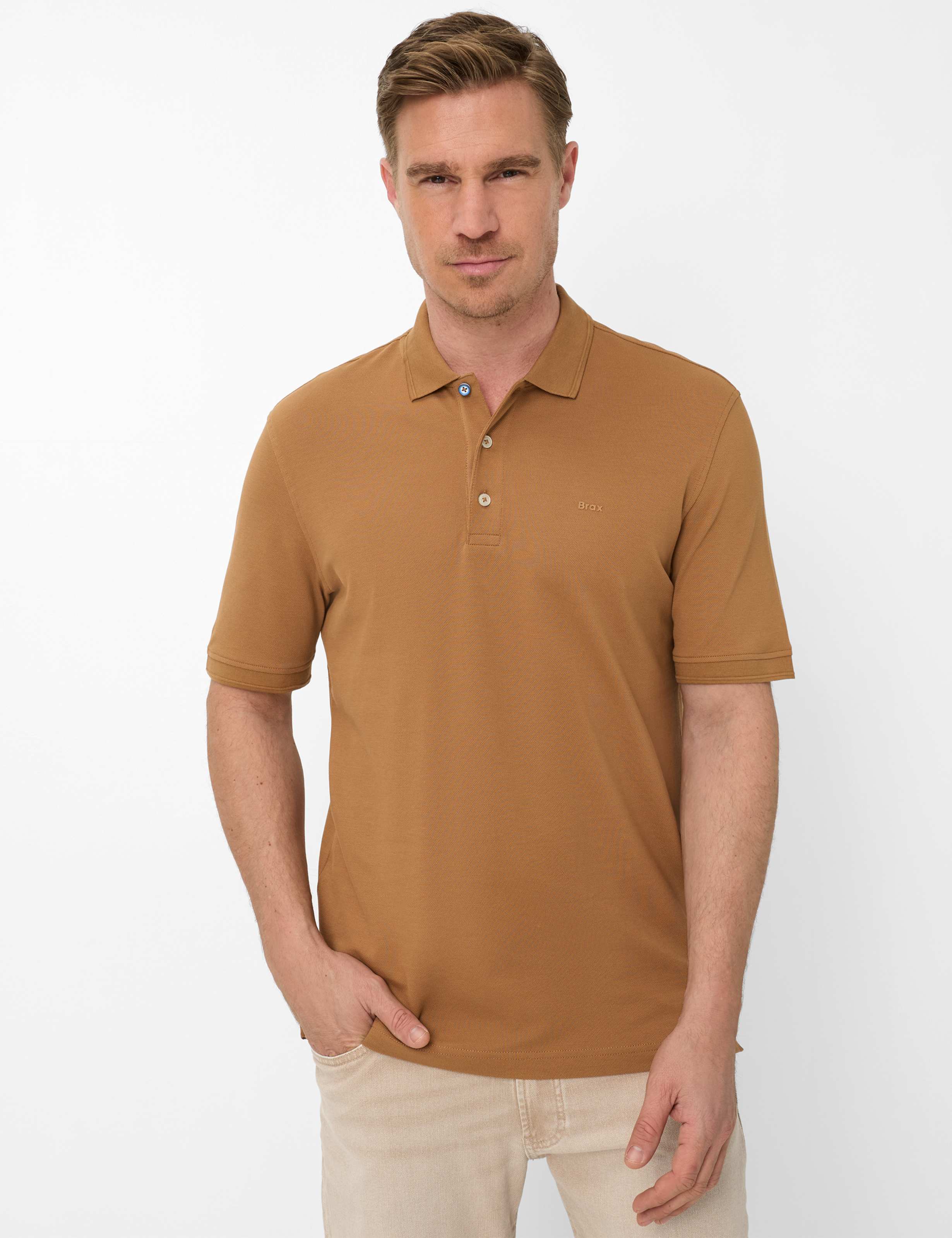 Thumbnail - Brax Herren Polo Style PETE peanut, braun, Gr. XXXL