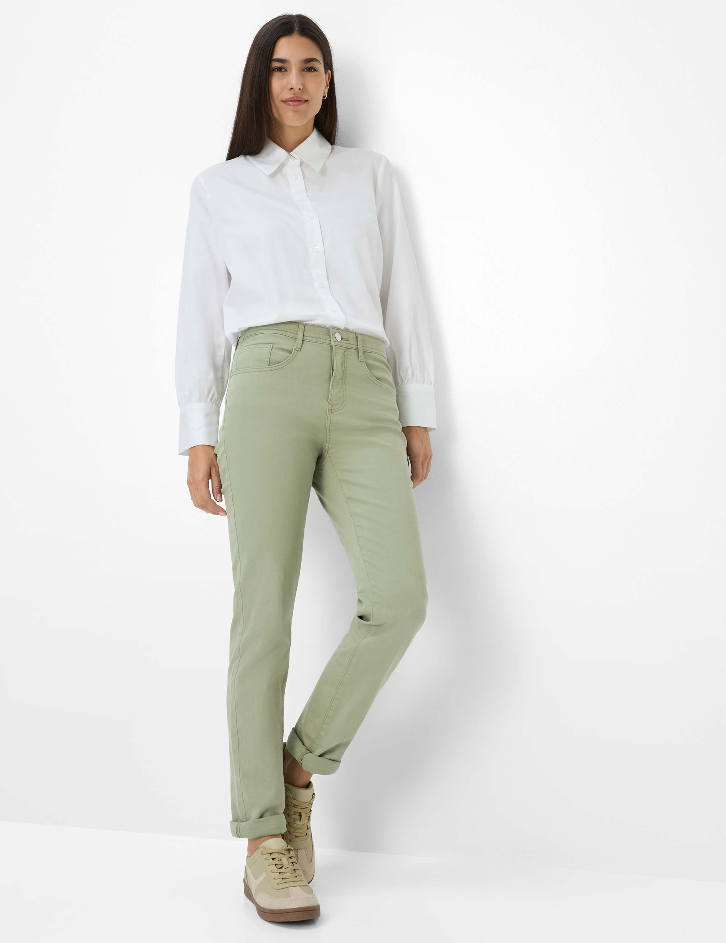 Women Style MARY Denim Light Green Regular Fit Model Outfit