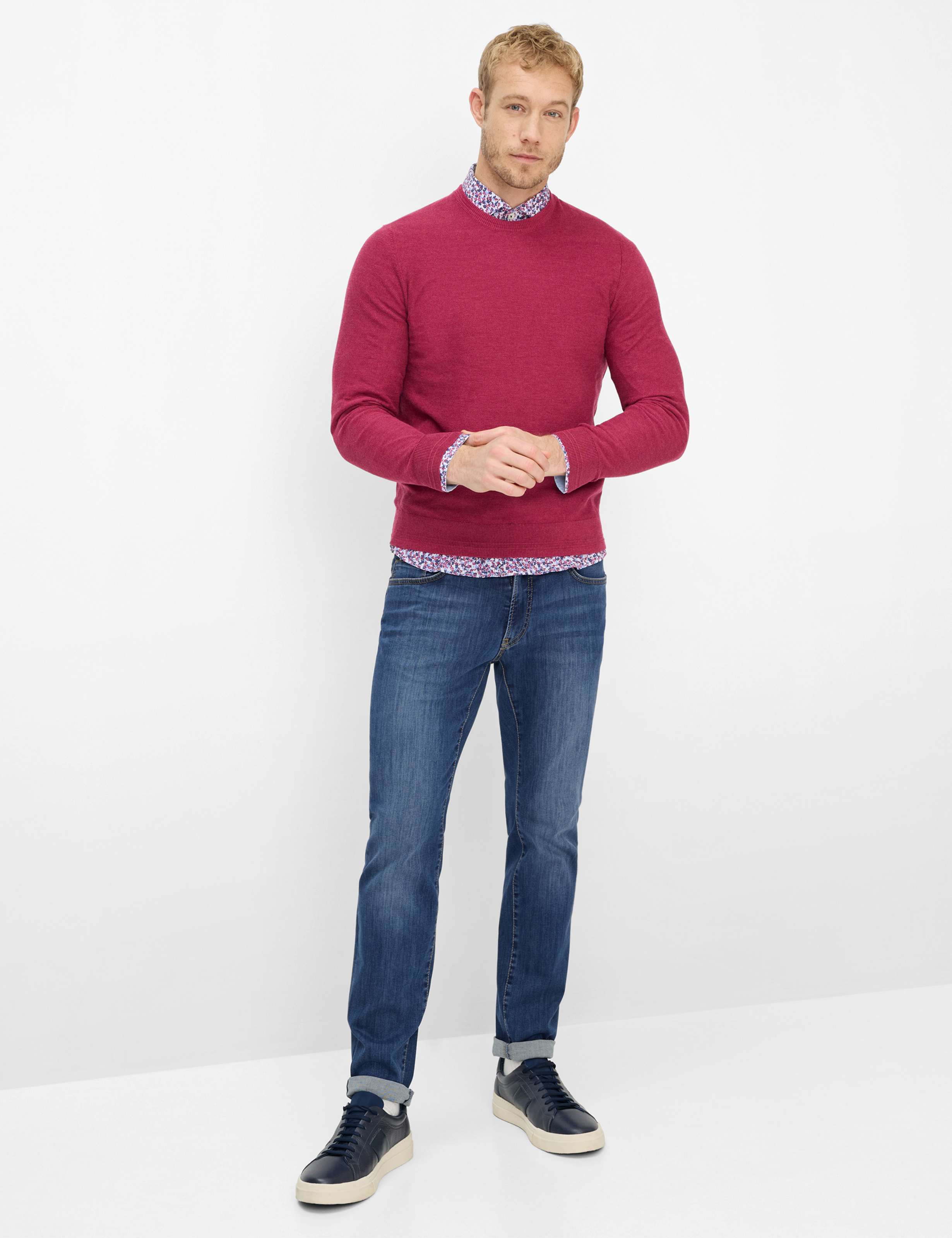 Herren Style RICK Dunkelrot  Model Outfit