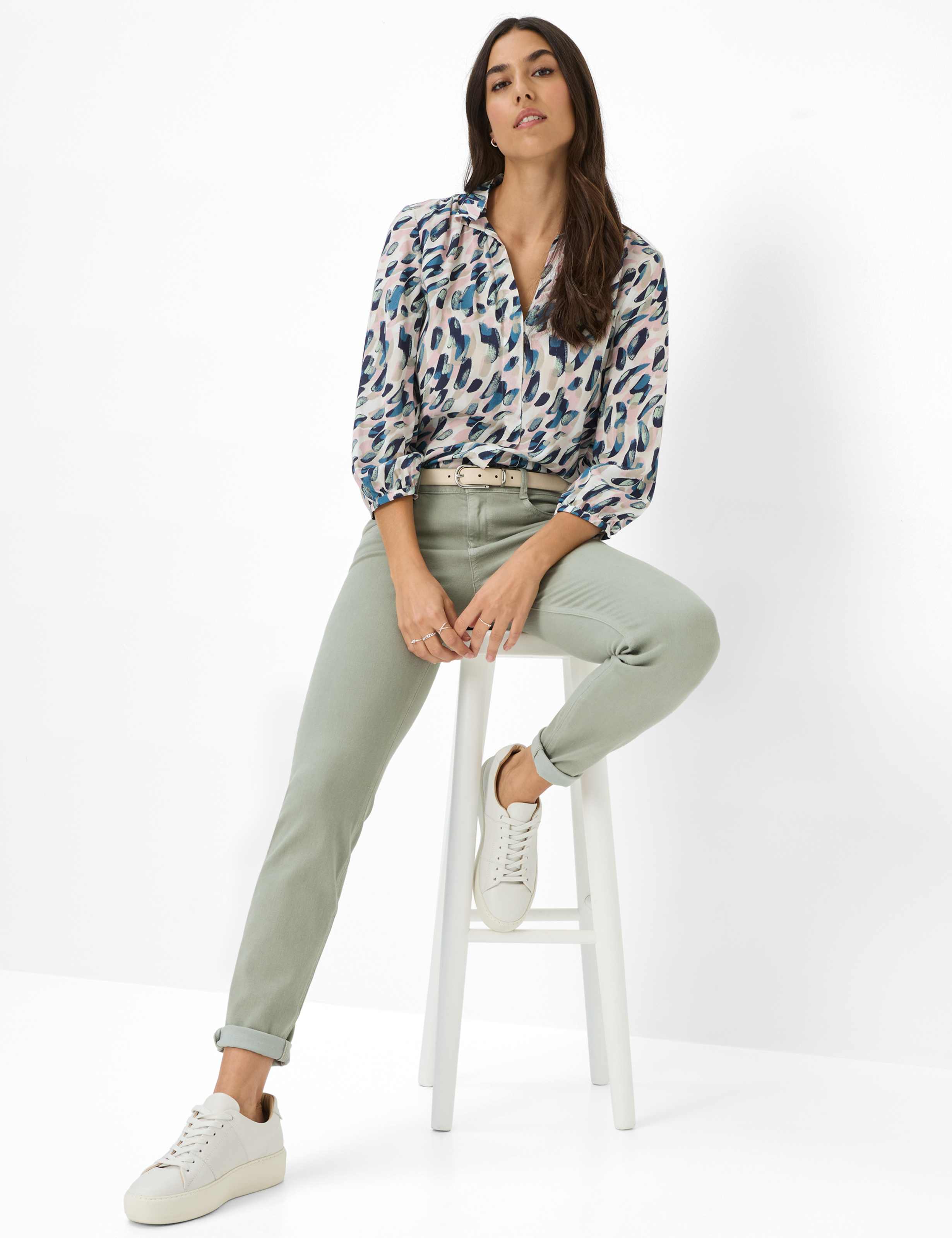 Women Style SHAKIRA Denim Light Green Slim Fit Detail 1
