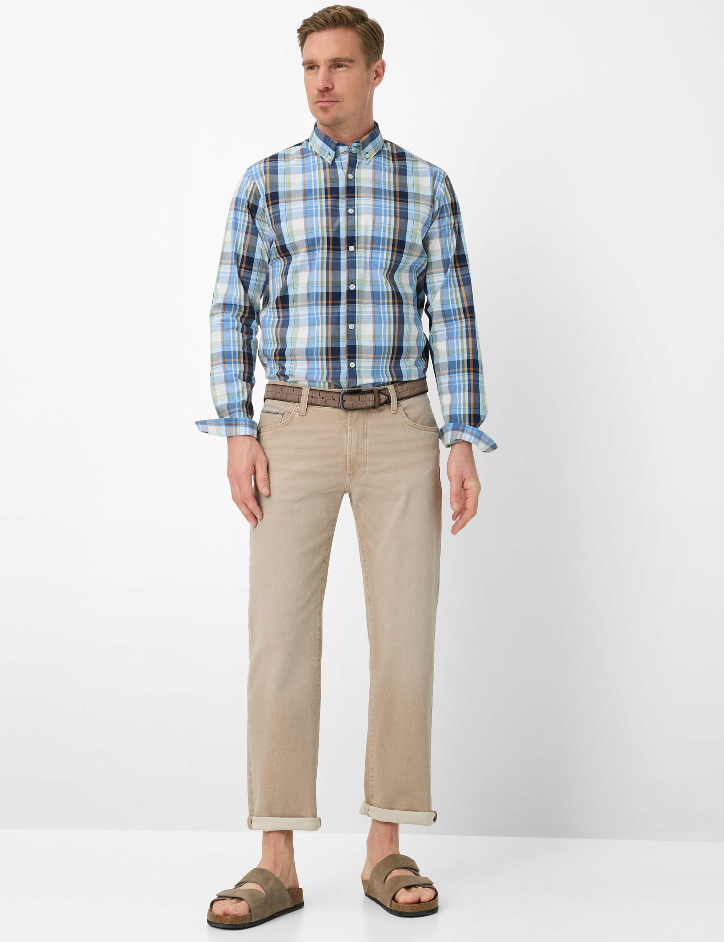 Heren Style DANIEL Groen - Khaki  Model outfit