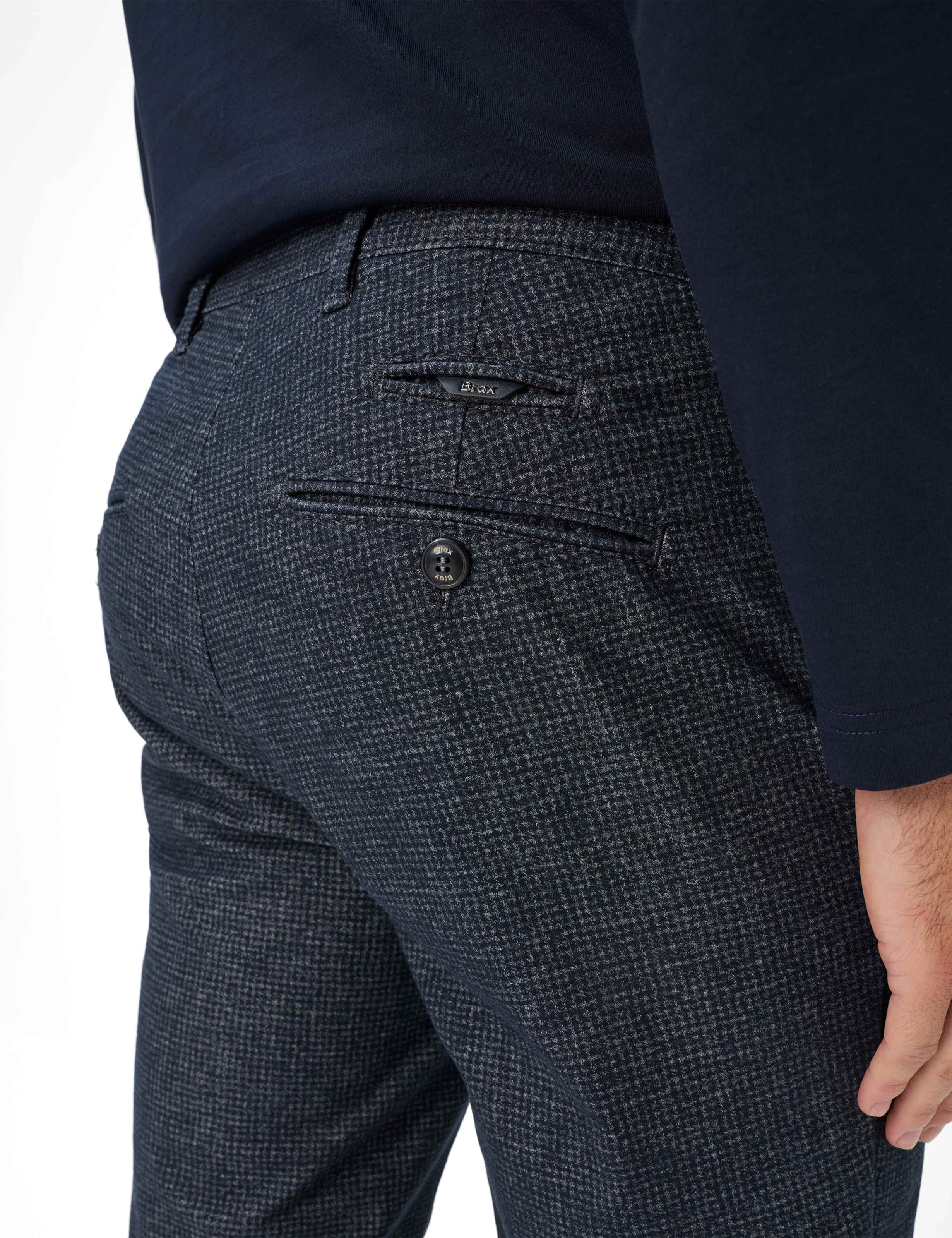 Herre Style FABIO Mørkeblå Modern Fit Detalje 2