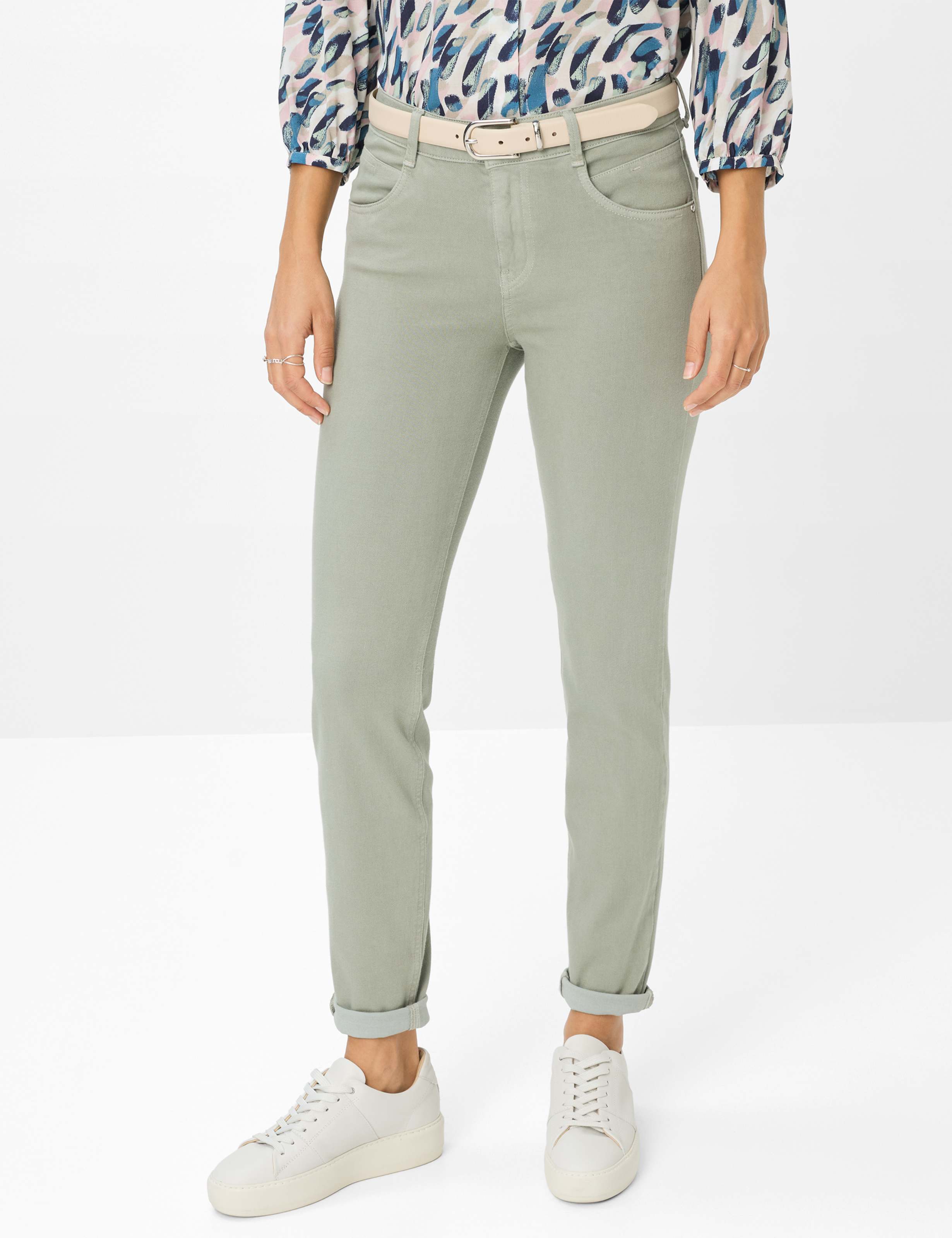 Thumbnail - Brax Damen Röhrenjeans Style SHAKIRA LIGHT FOREST, denim hellgrün, Gr. 34K