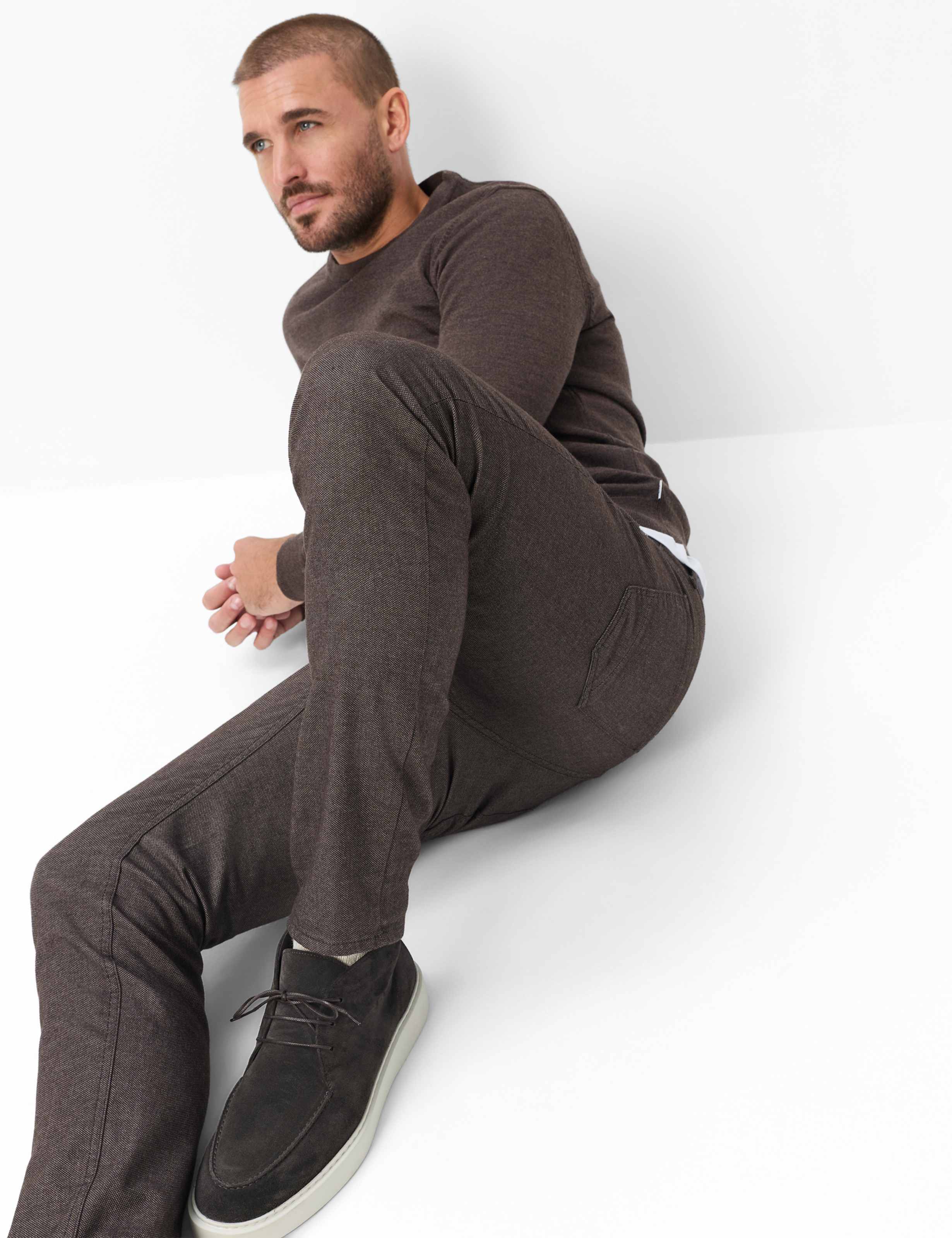 Homme Style CHUCK Marron Foncé Modern Fit Détail 1