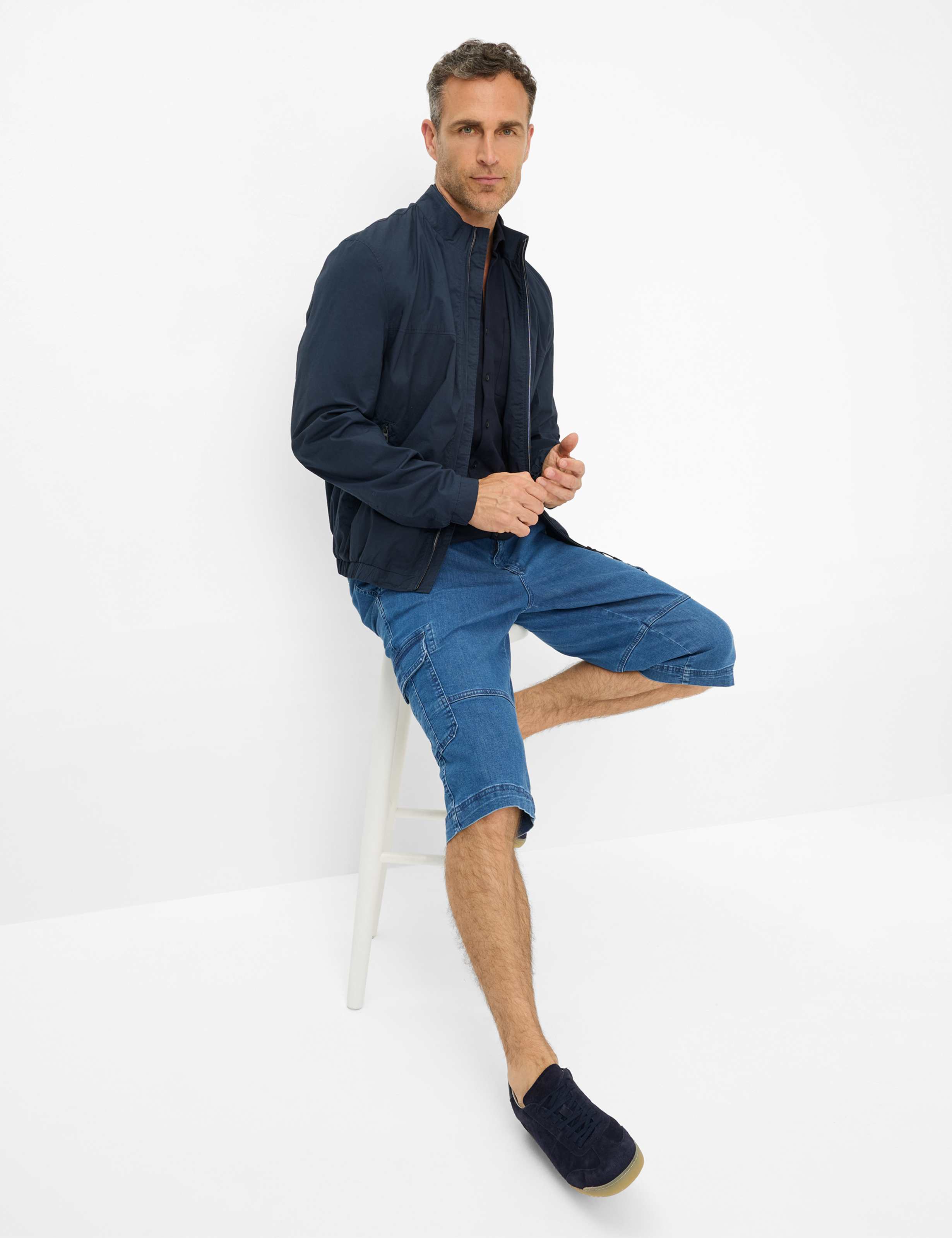 Herren Style BILL Denim Blau Regular Fit Detail 1