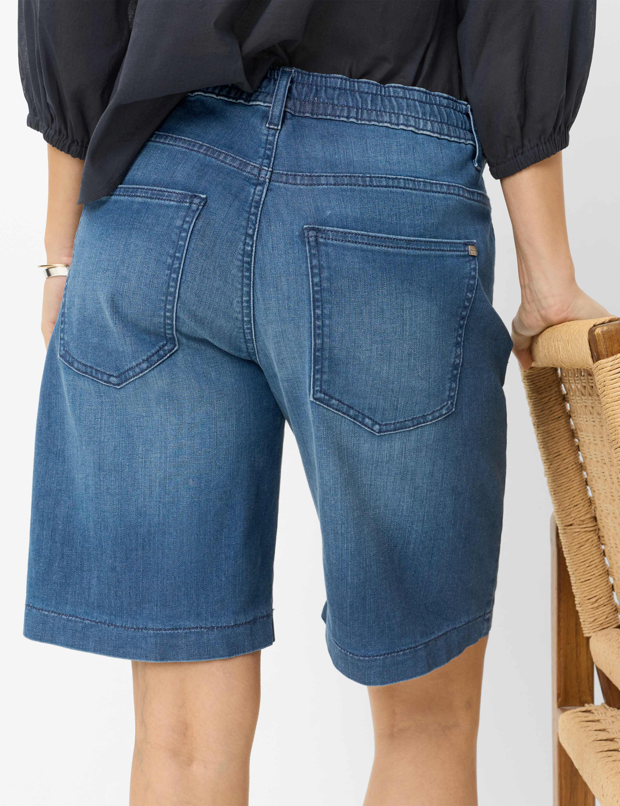 Damen Style MAINE B Denim Blau Regular Wide Leg Detail 1
