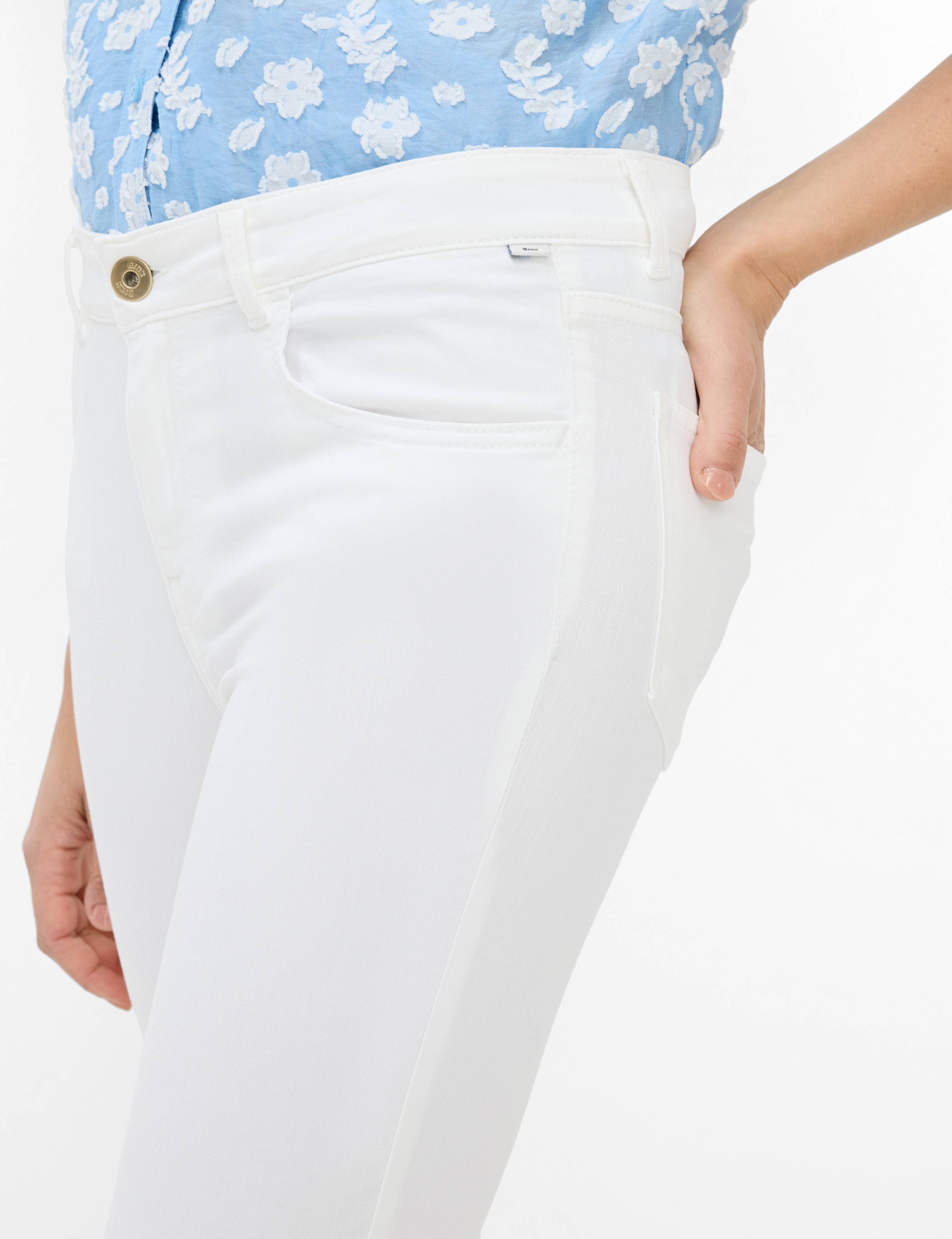 Women Style SHAKIRA C Denim White Slim Fit Detail 2