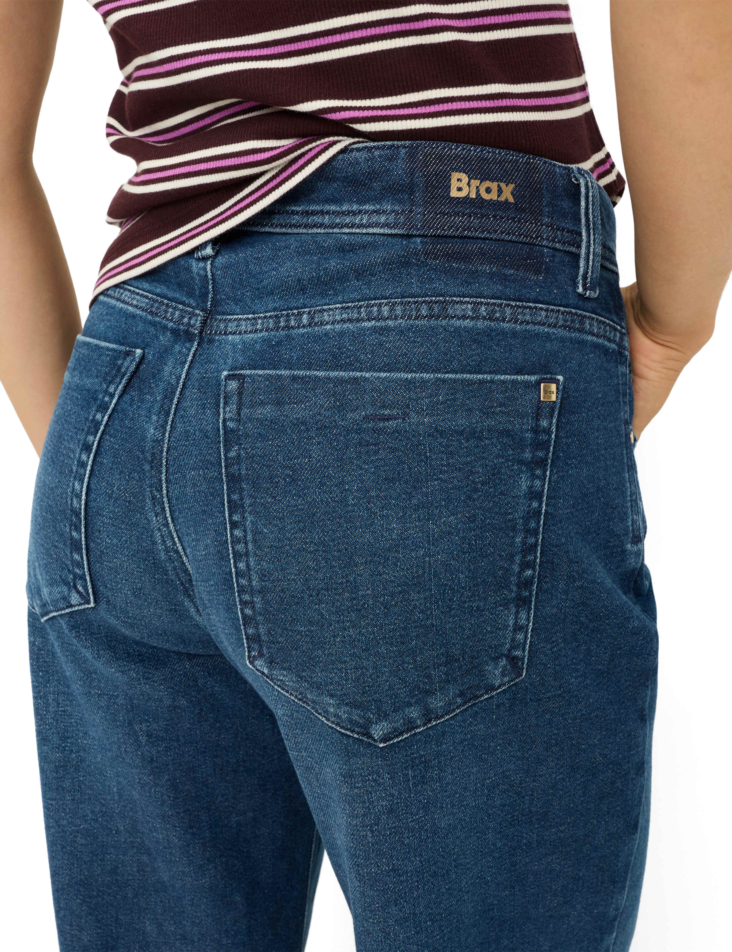 Women Style MORGAN Denim Dark Blue Wide Leg Detail 2