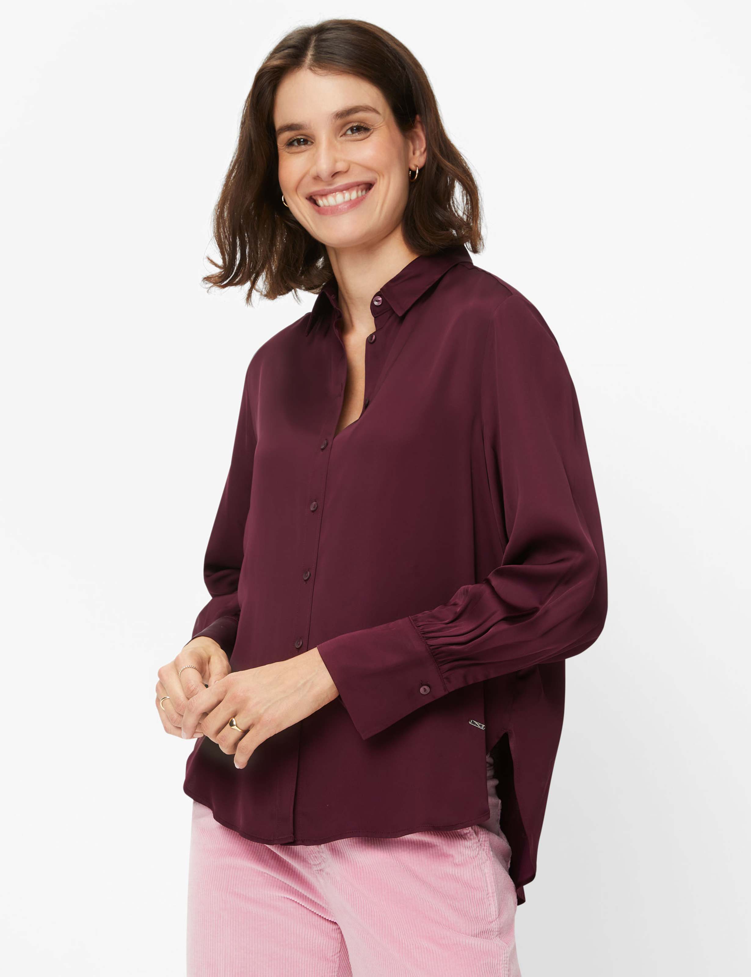 BRAX Vic blouse van satijn • Zwart • de Bijenkorf