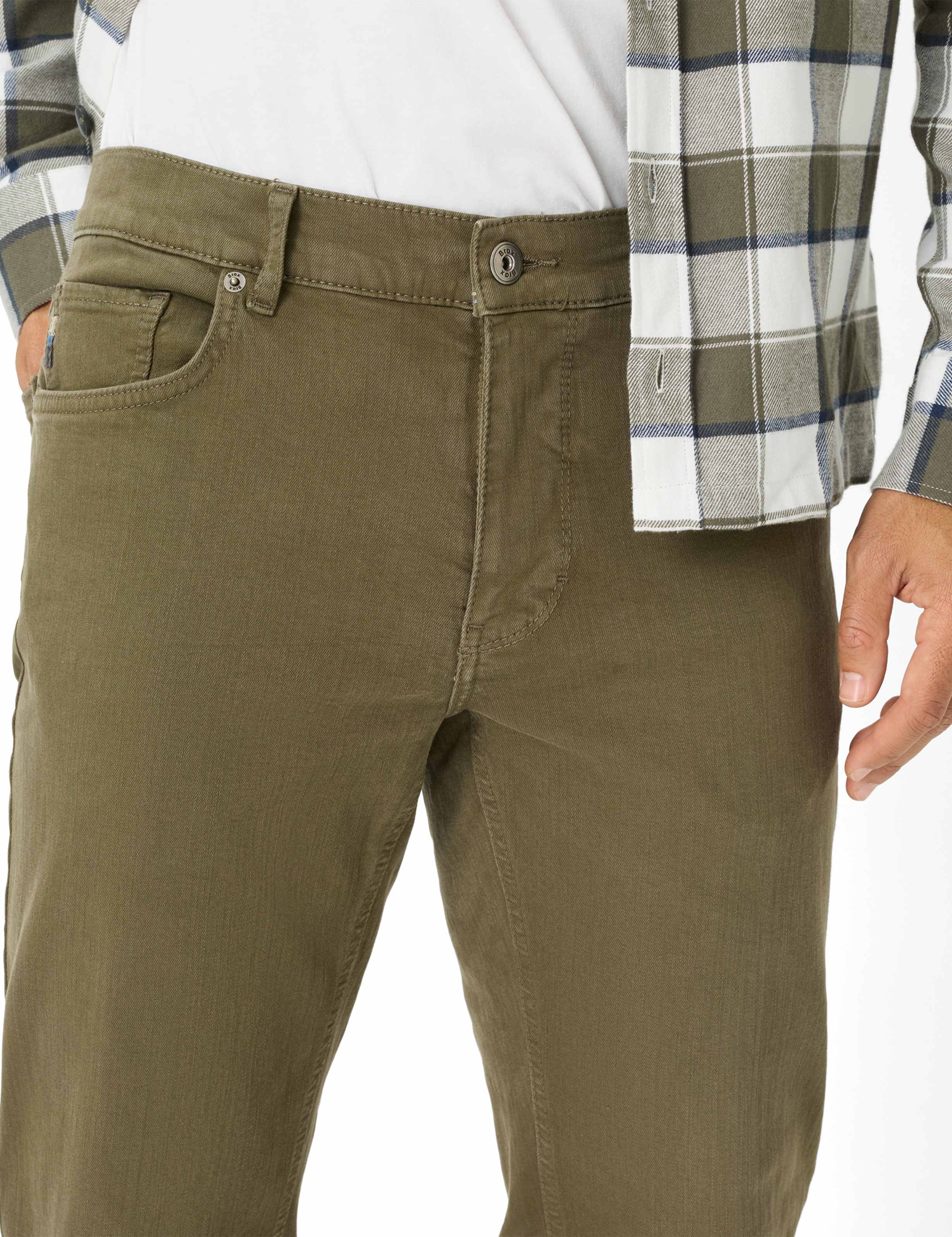 Men Style COOPER Denim Green - Olive Regular Fit Detail 2