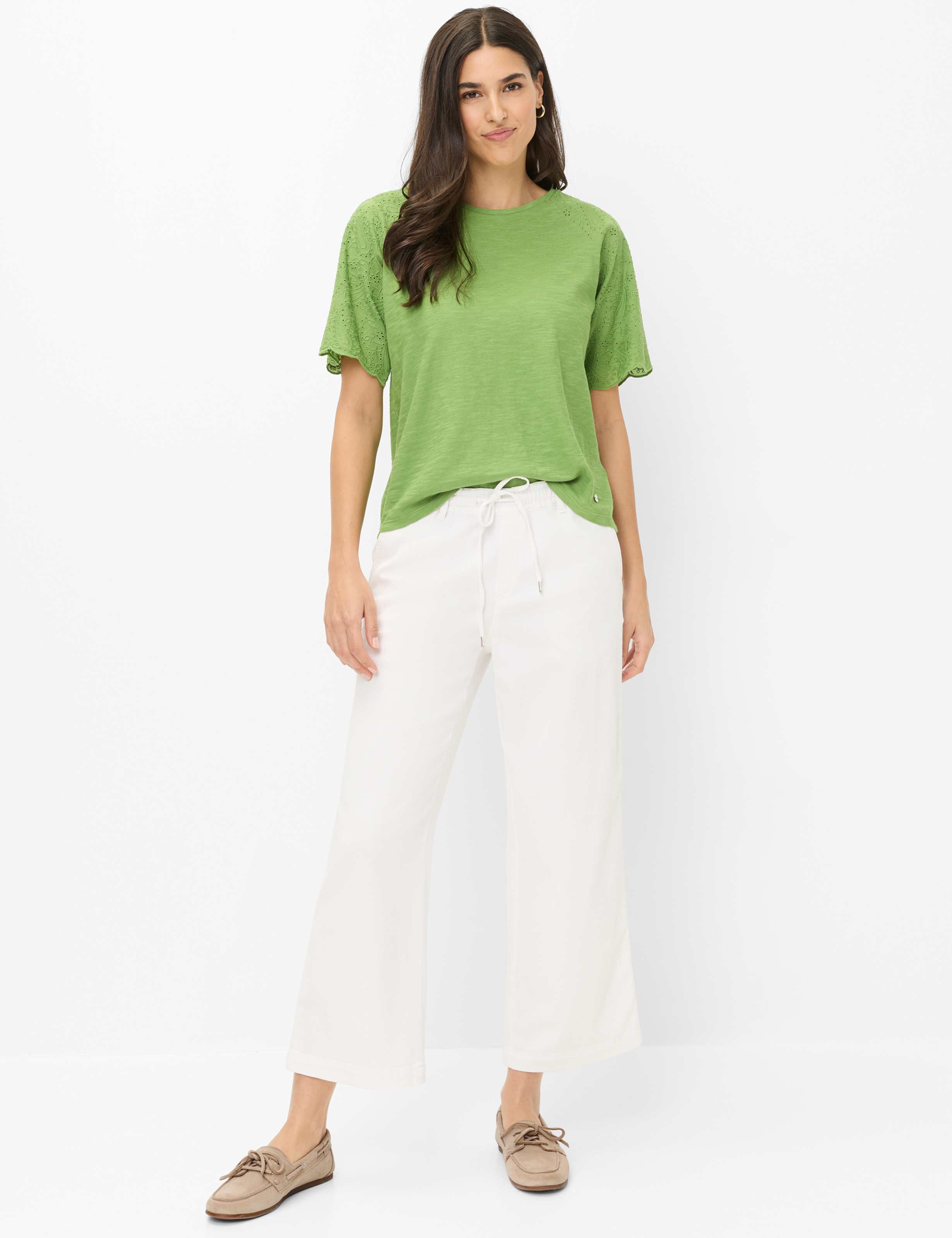 Damen Style MAINE S Weiß Wide Leg Model Outfit