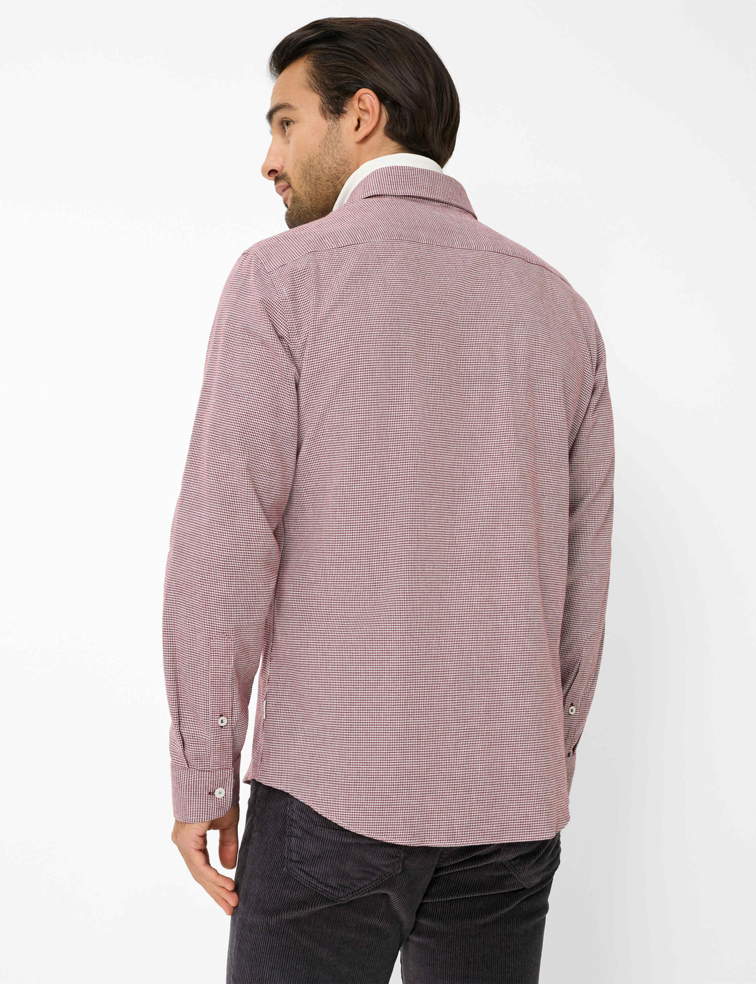 Thumbnail - Brax Herren Hemd Style DANIEL velvet, dunkelrot, Gr. XL