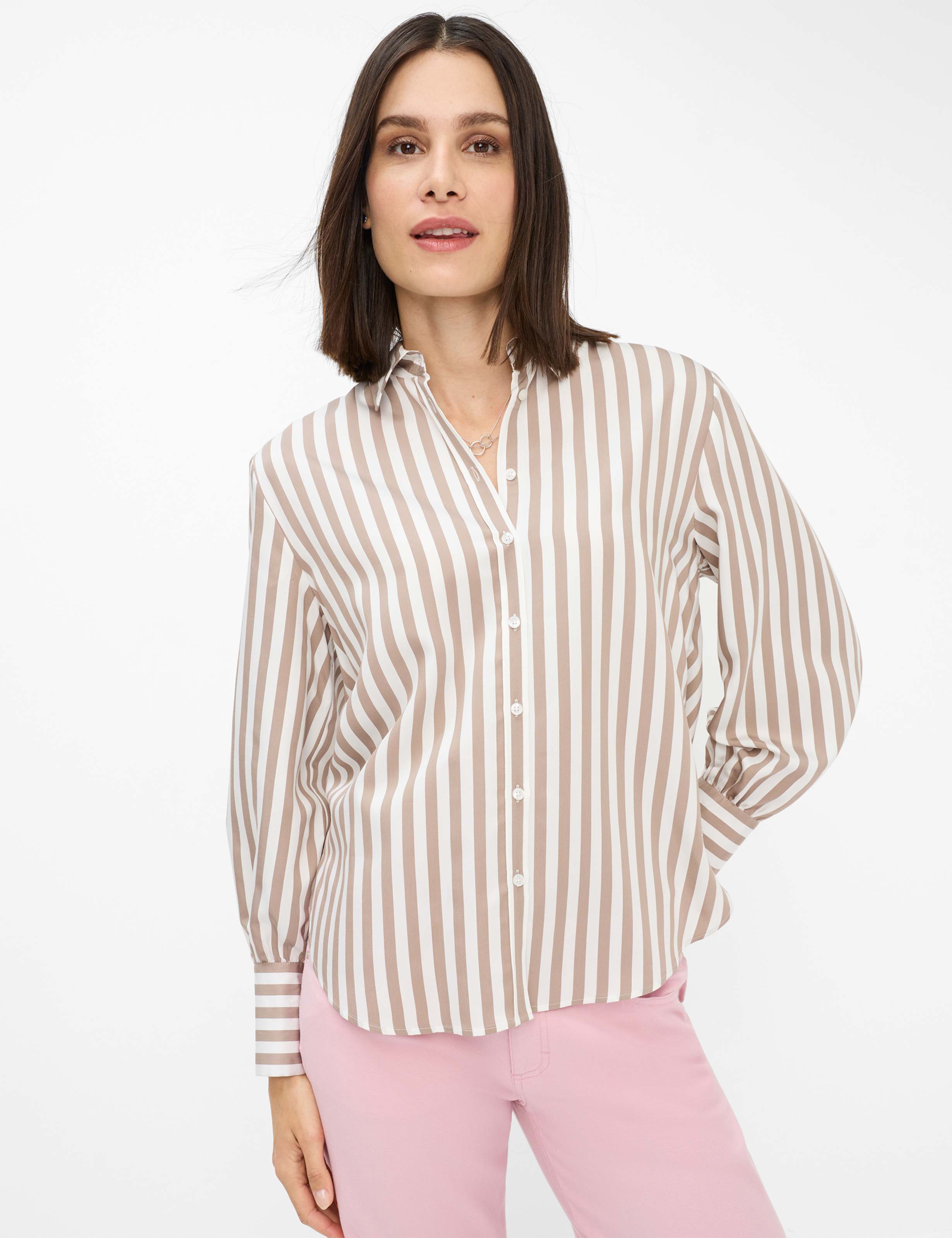 Thumbnail - Brax Damen Hemd Style VIC taupe, hellbraun, Gr. 42