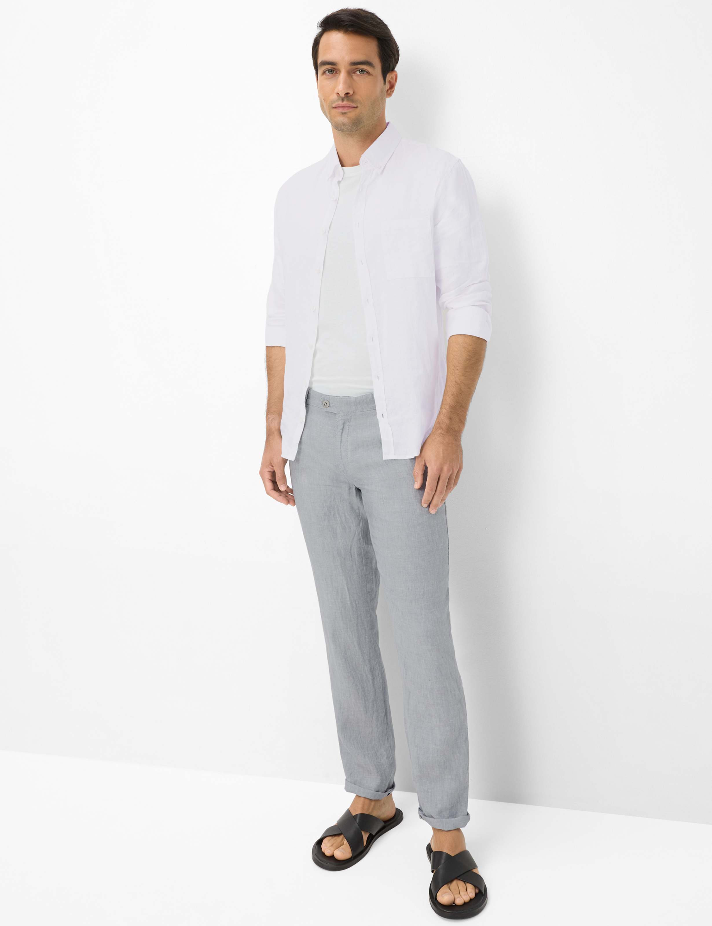 Homme Style FABIO Gris Clair Modern Fit Tenue du mannequin