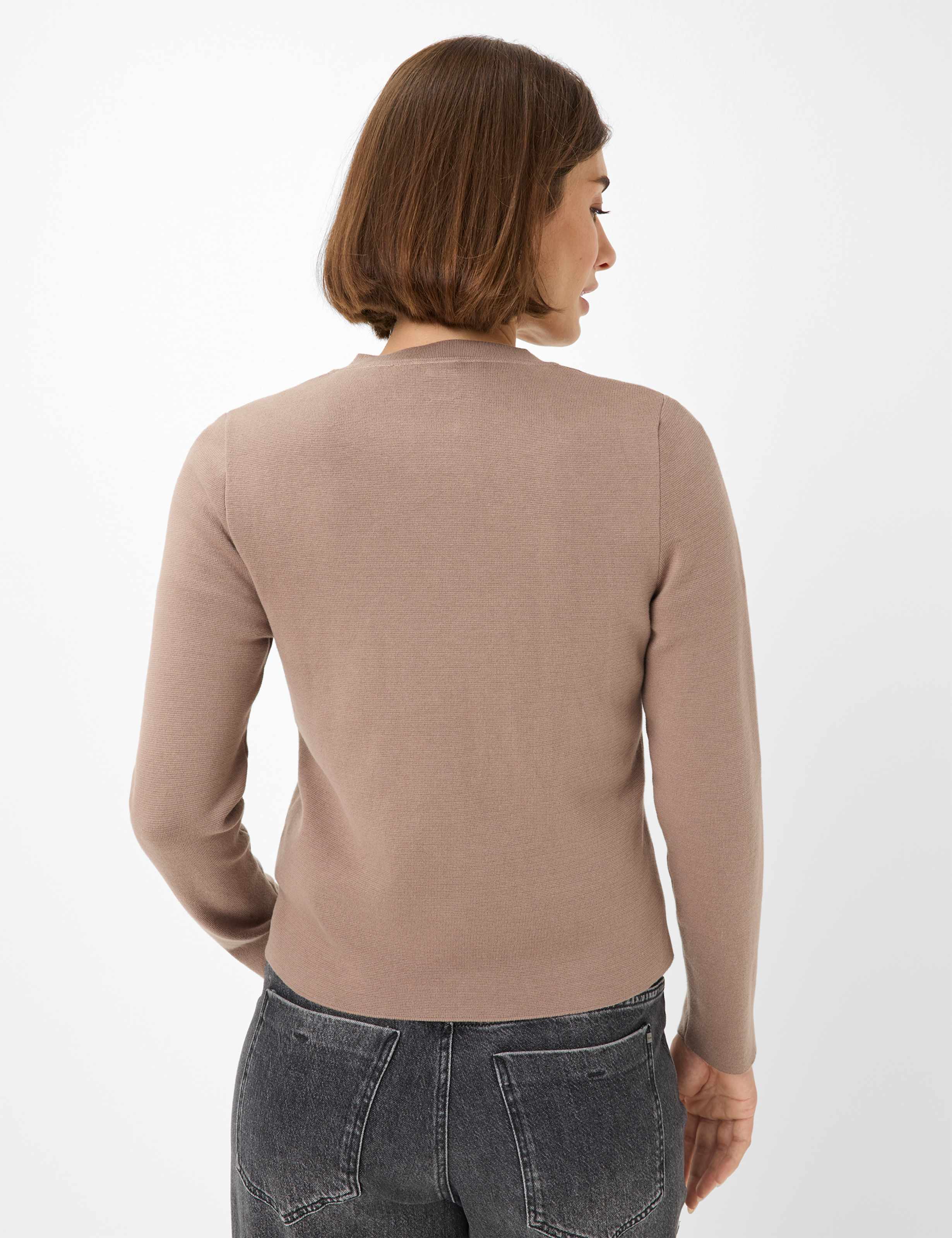 Thumbnail - Brax Damen Strickjacke Style ANN taupe, hellbraun, Gr. 40