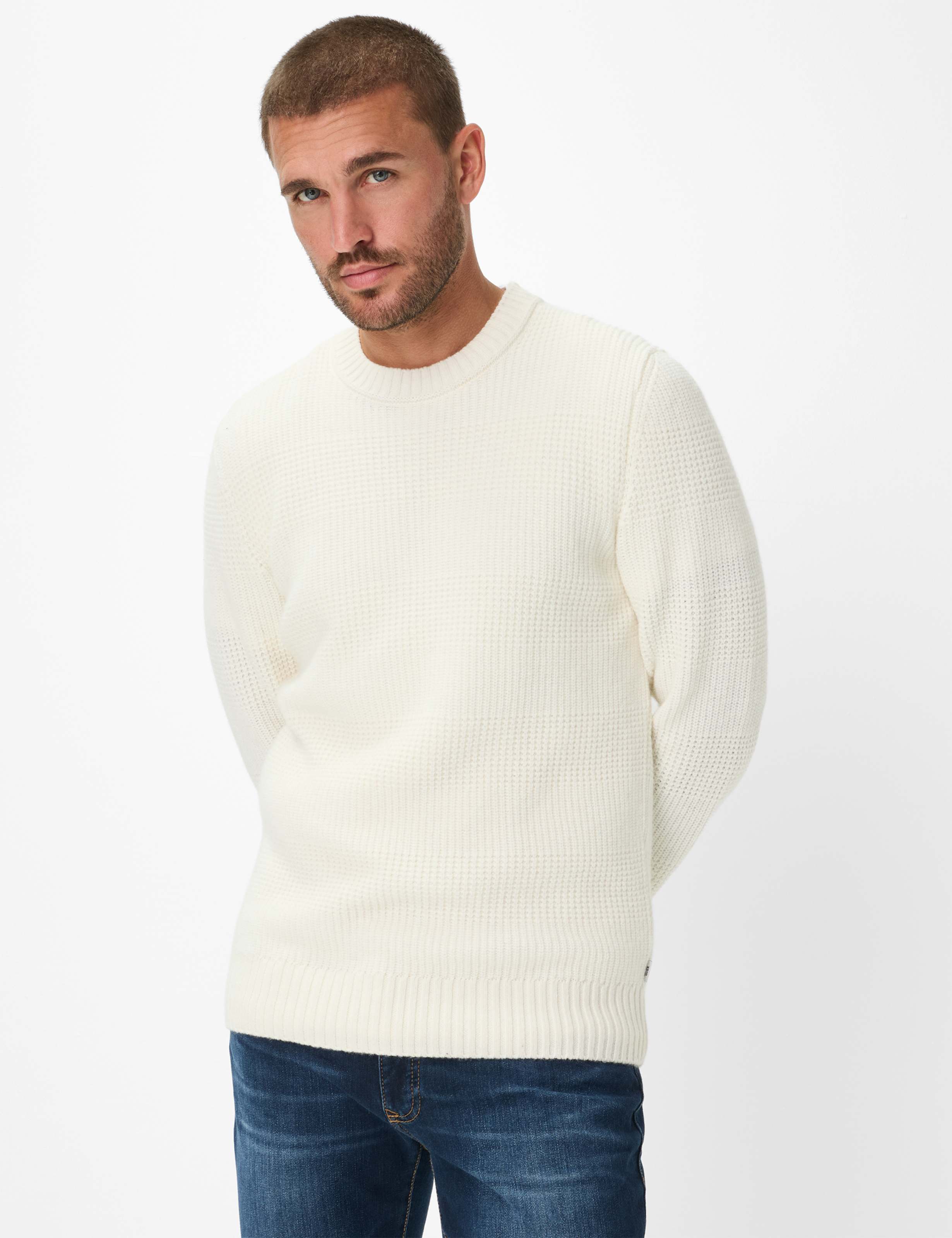 Thumbnail - Brax Herren Strickpullover Style RICK offwhite, cremeweiß, Gr. M