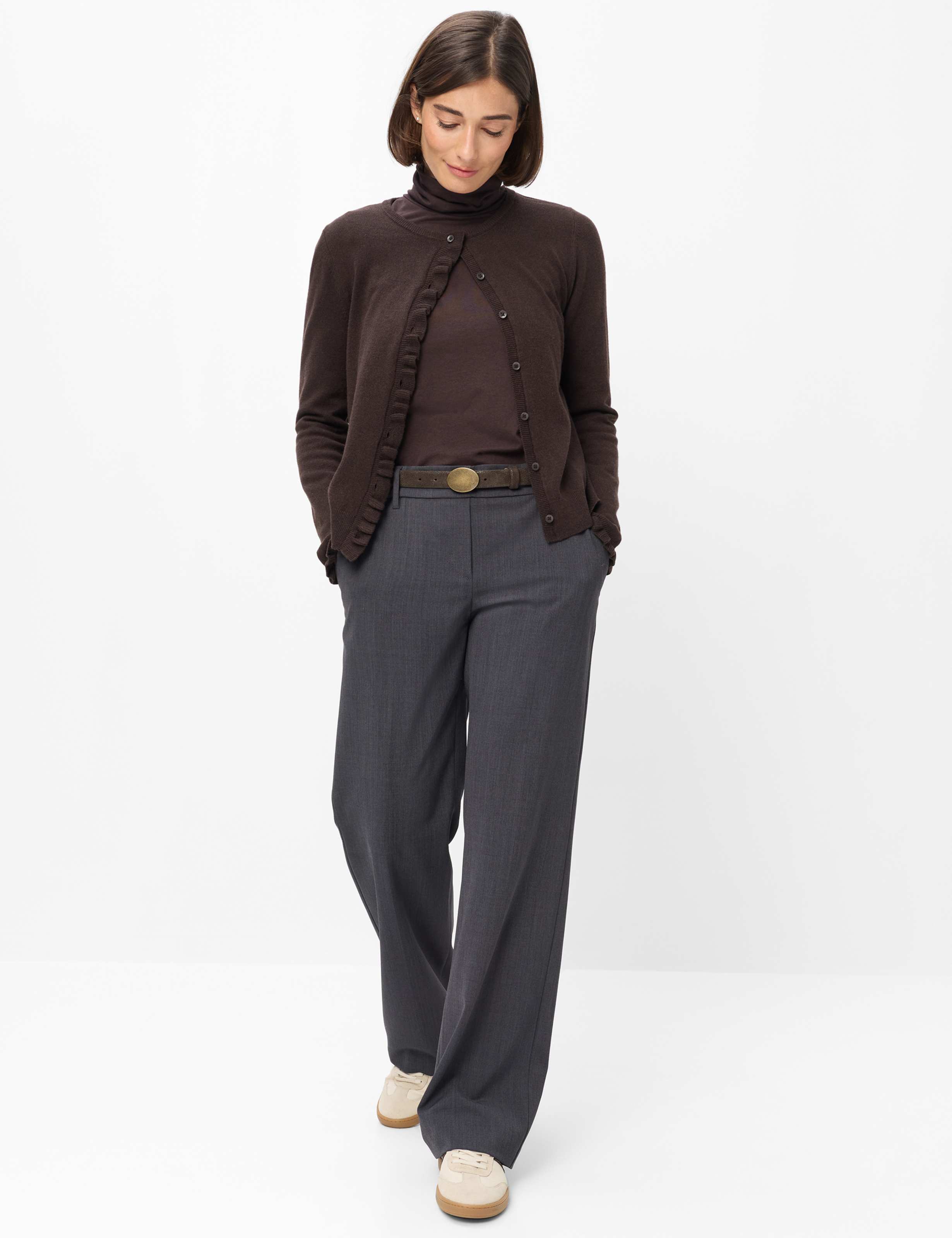 Women Style MAINE Dark Gray Wide Leg Model Outfit
