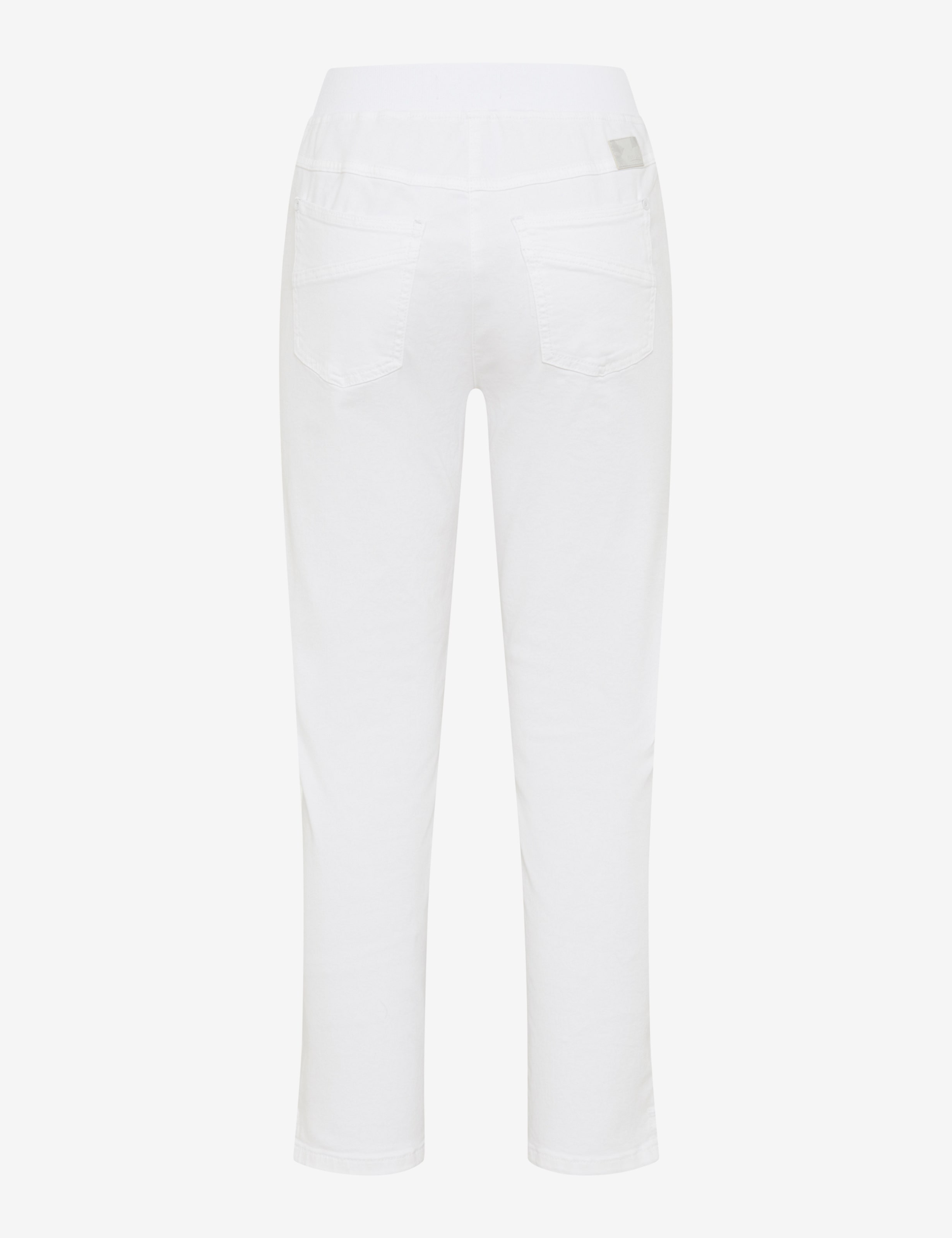 Dame Style PAMINA 6/8 Denim Hvid Slim Fit Udskæring bagpå