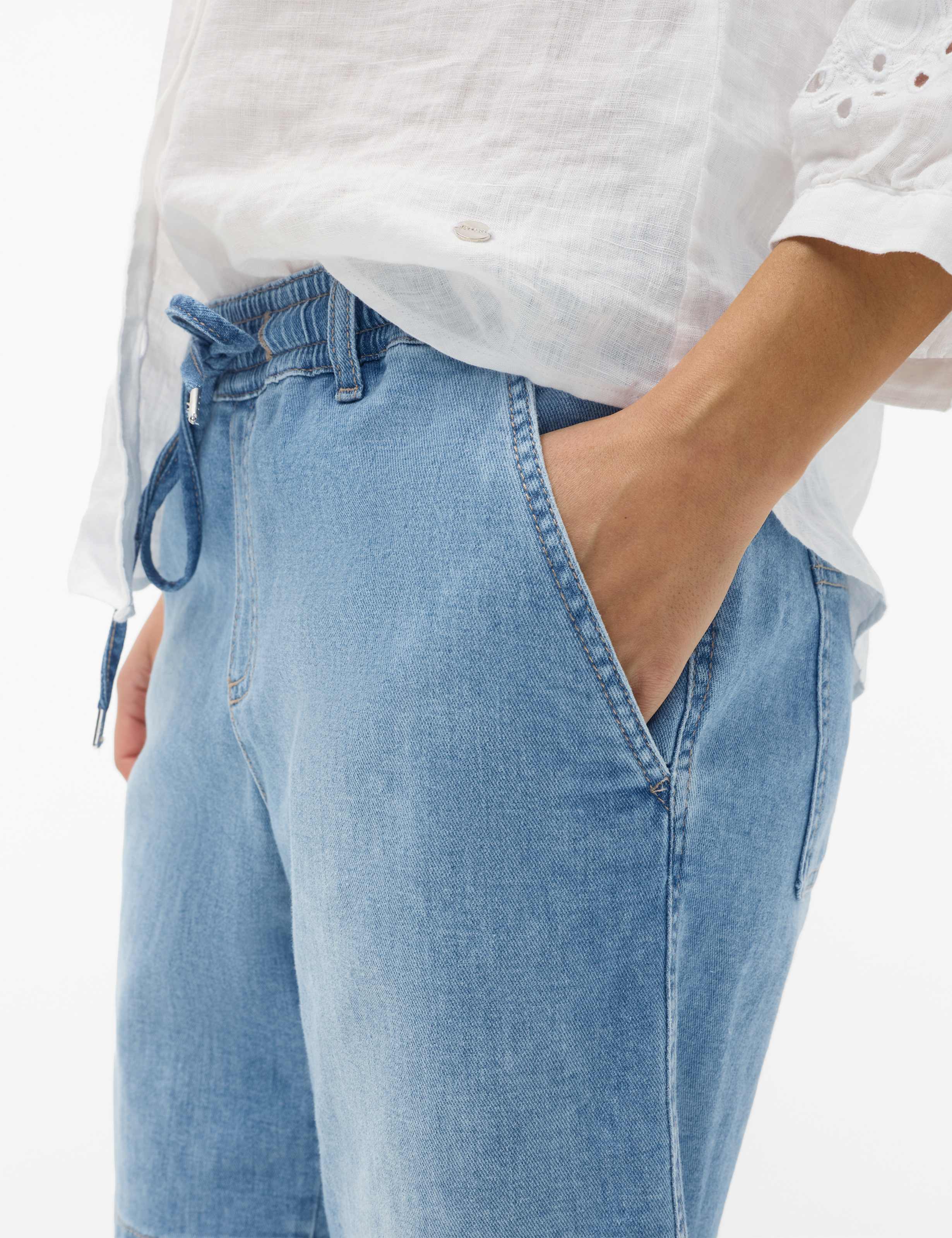 Women Style MAINE B Denim Blue Wide Leg Detail 2