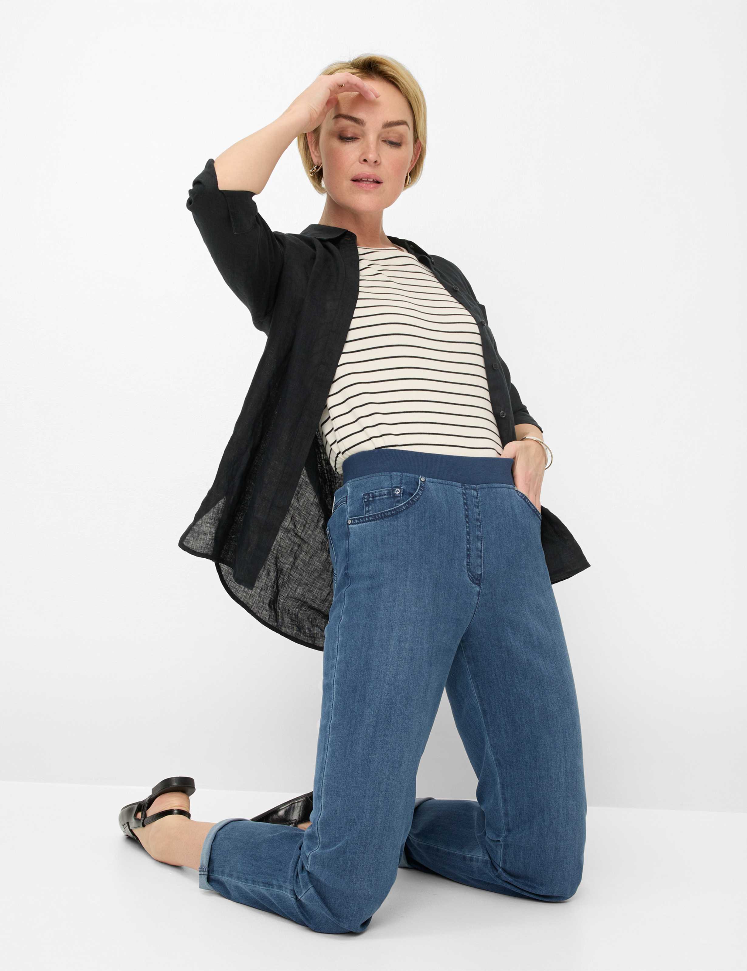 Dame Style CARINA Denim Blå Comfort Plus Fit Detalje 1