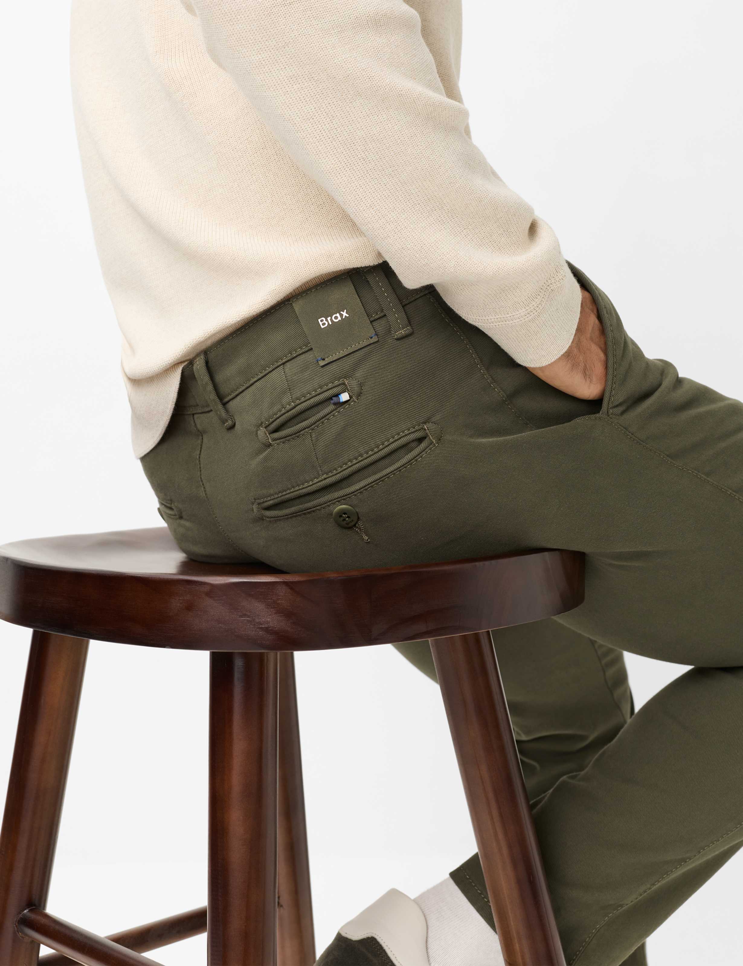 Men Style FABIO IN Green - Olive Modern Fit Detail 1