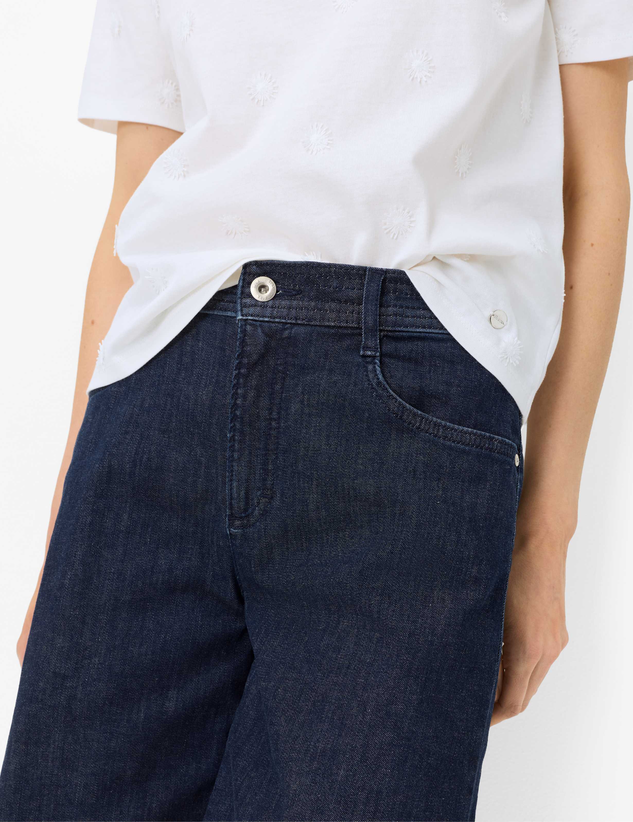 Damen Style MAINE B Denim Dunkelblau Wide Leg Detail 2