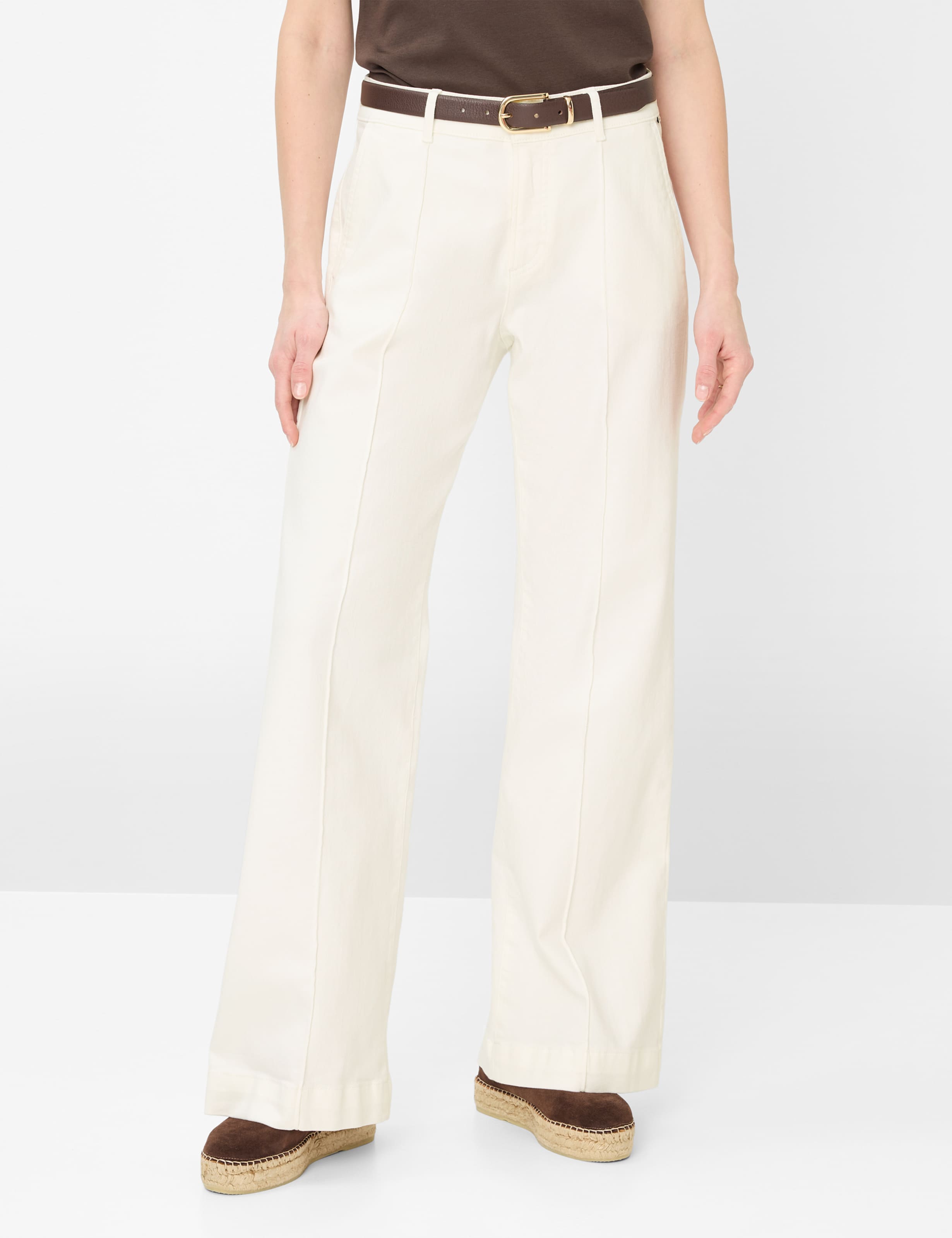 Thumbnail - Brax Damen Palazzohose Style MAINE SOFT ECRU, denim cremeweiß, Gr. 42K