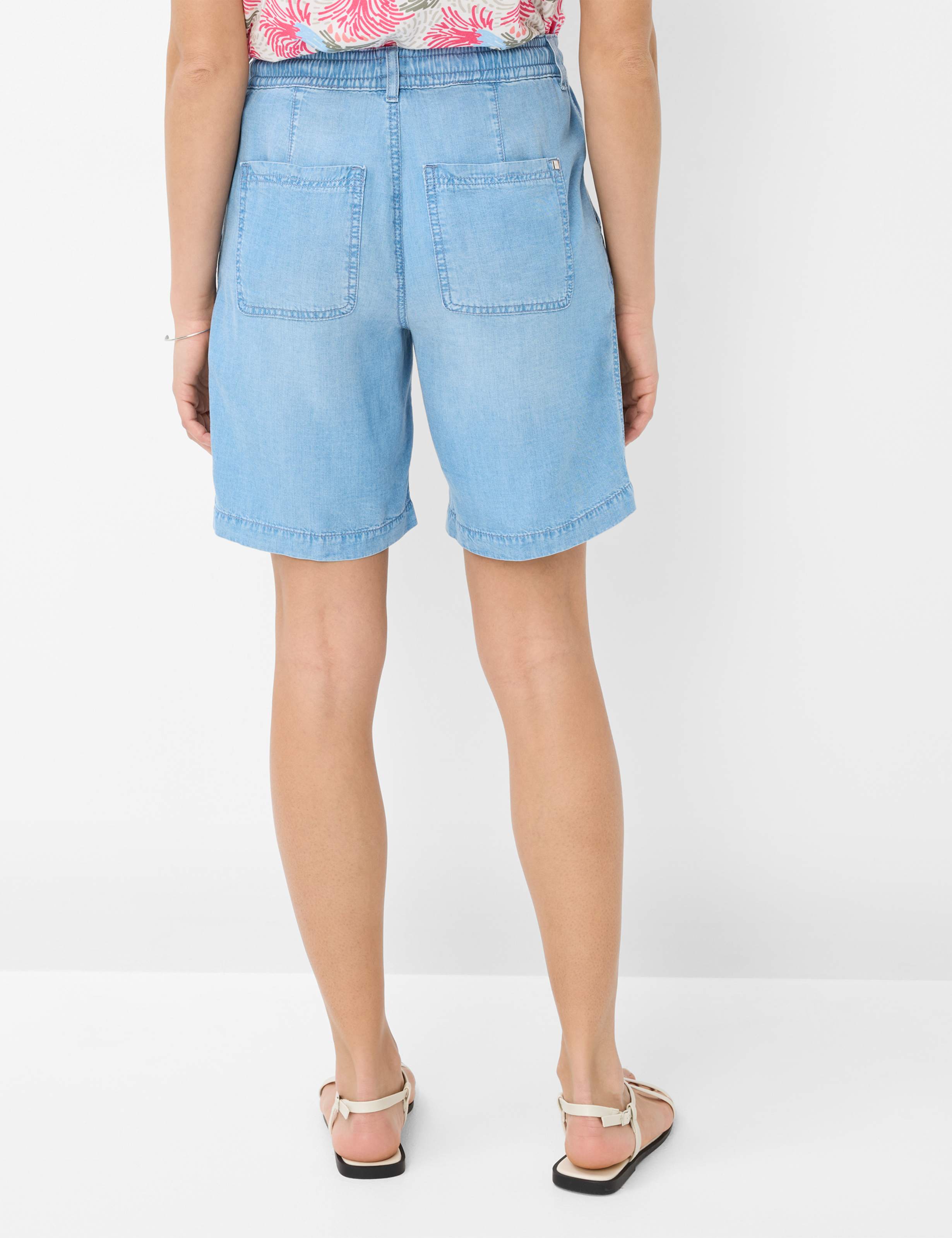 Women Style MAINE B Denim Blue Wide Leg Model back